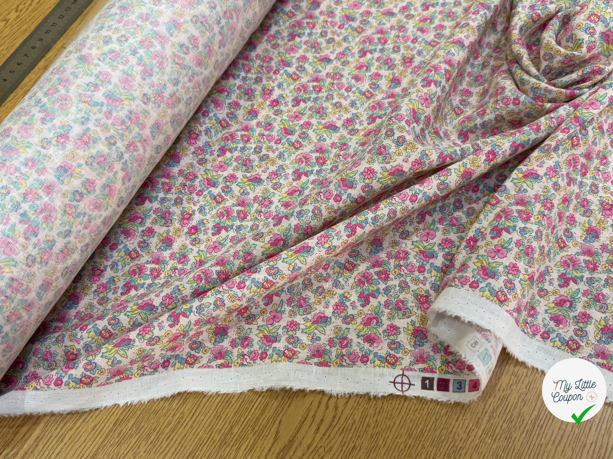 LIN VISCOSE DOUCE FLUIDE ESPRIT LIBERTY JOLIES PETITES FLEURS MULTICO 65% LIN - My Little Coupon