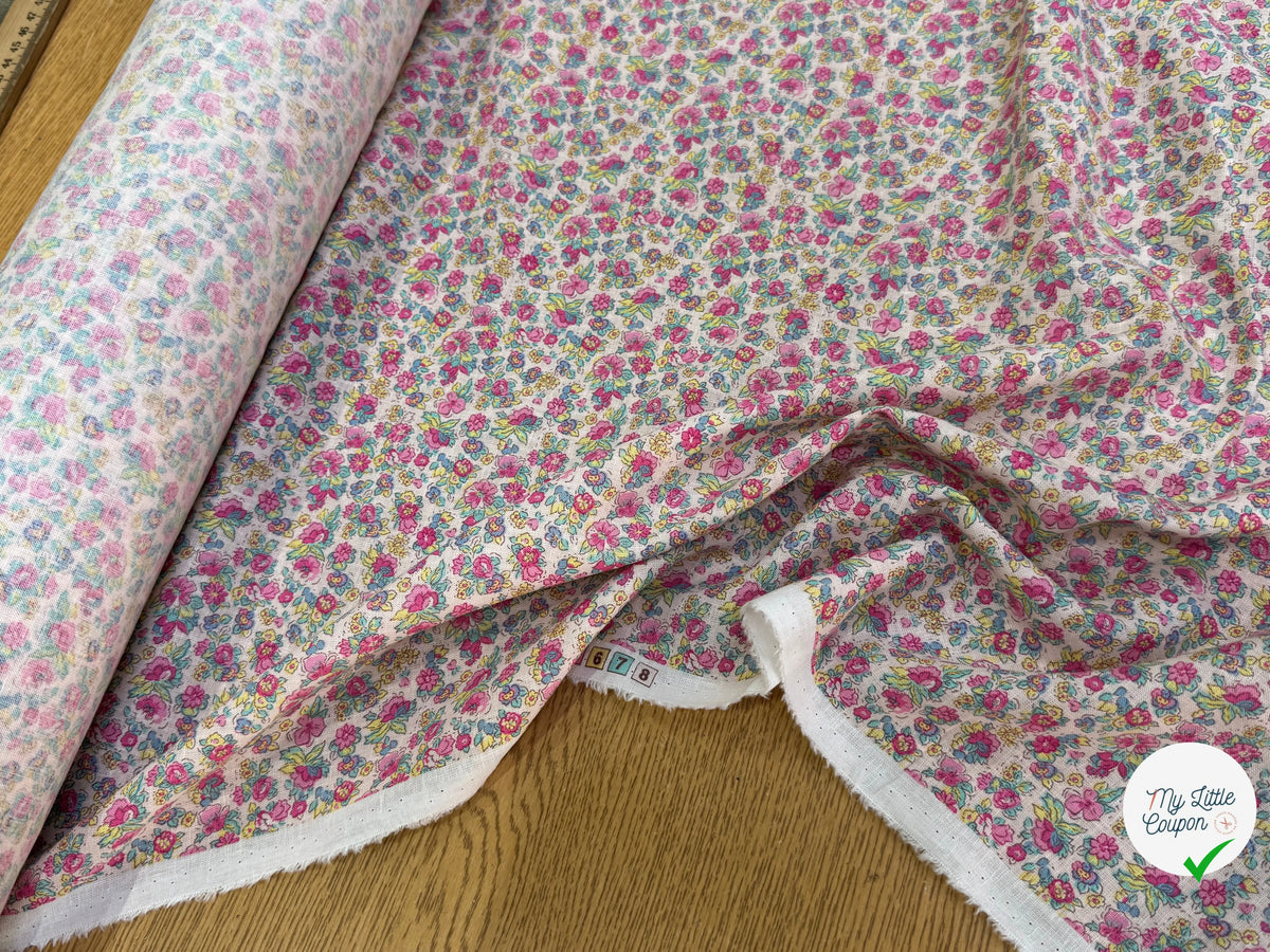 LIN VISCOSE DOUCE FLUIDE ESPRIT LIBERTY JOLIES PETITES FLEURS MULTICO 65% LIN - My Little Coupon