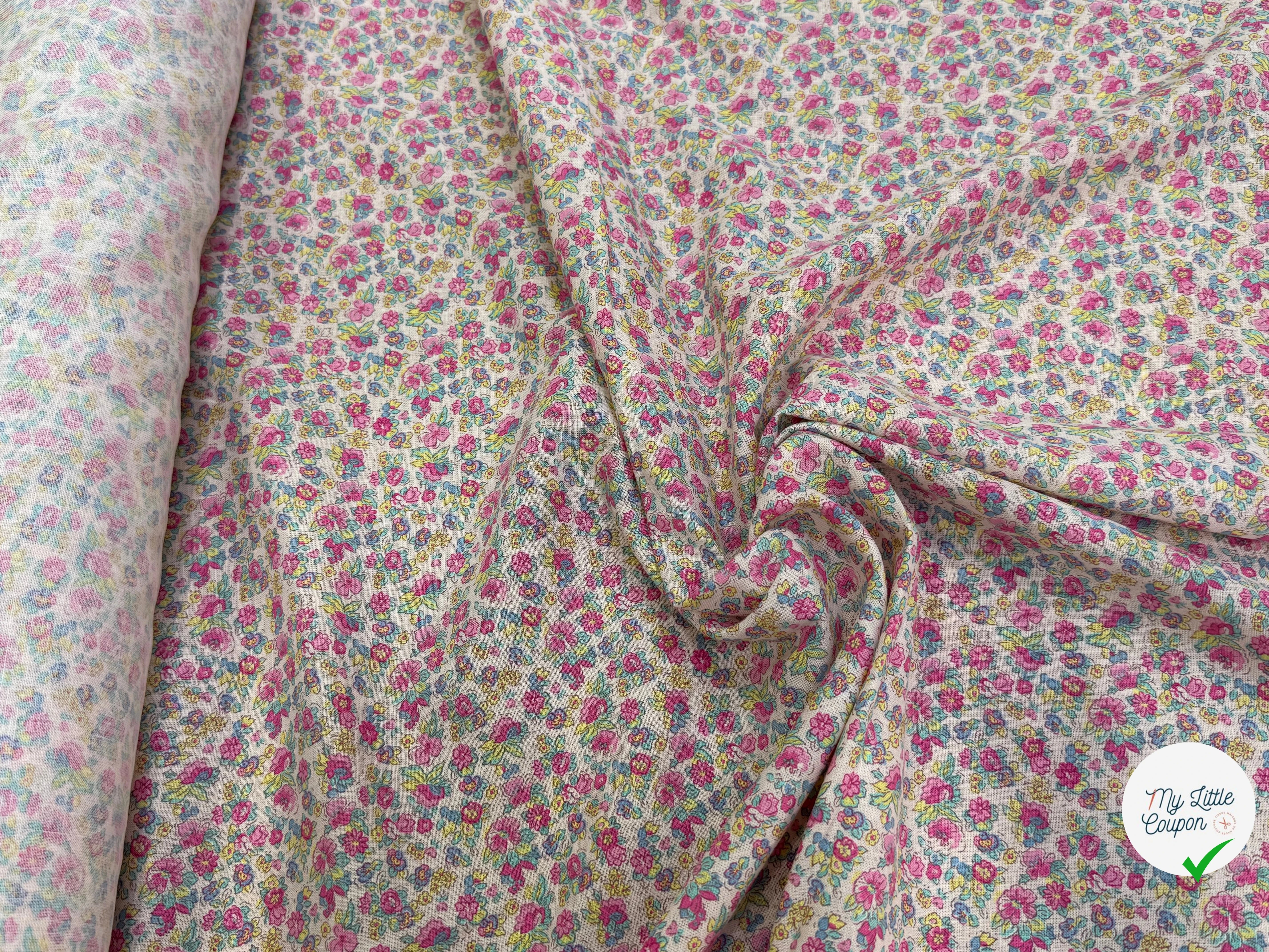LIN VISCOSE DOUCE FLUIDE ESPRIT LIBERTY JOLIES PETITES FLEURS MULTICO 65% LIN - My Little Coupon