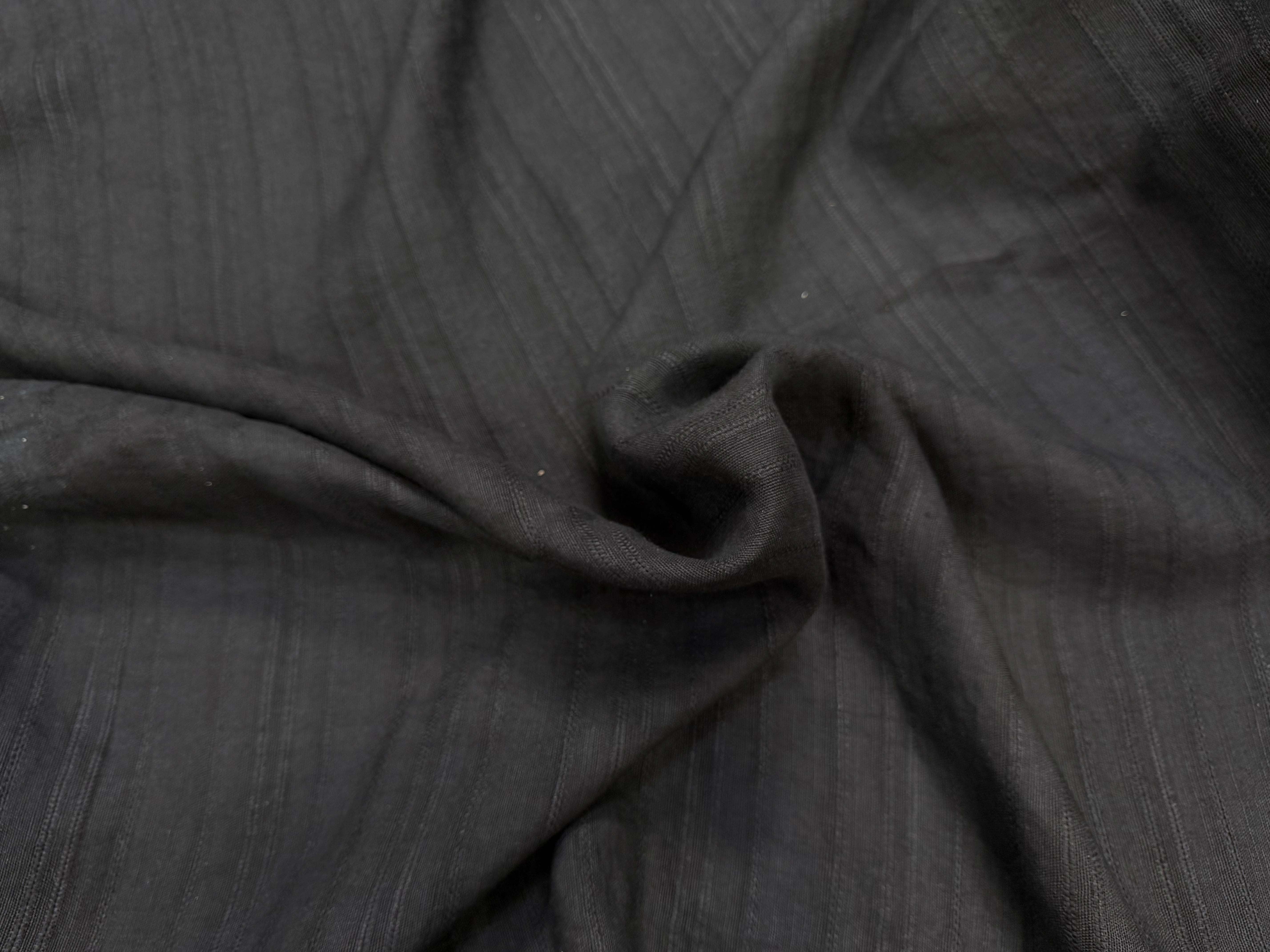 LIN VISCOSE NOIR SUPERBE TENUE RAYURES - My Little Coupon