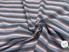 LIN VISCOSE RAYURES BLEUES ROSE ASPECT OXFORD - My Little Coupon