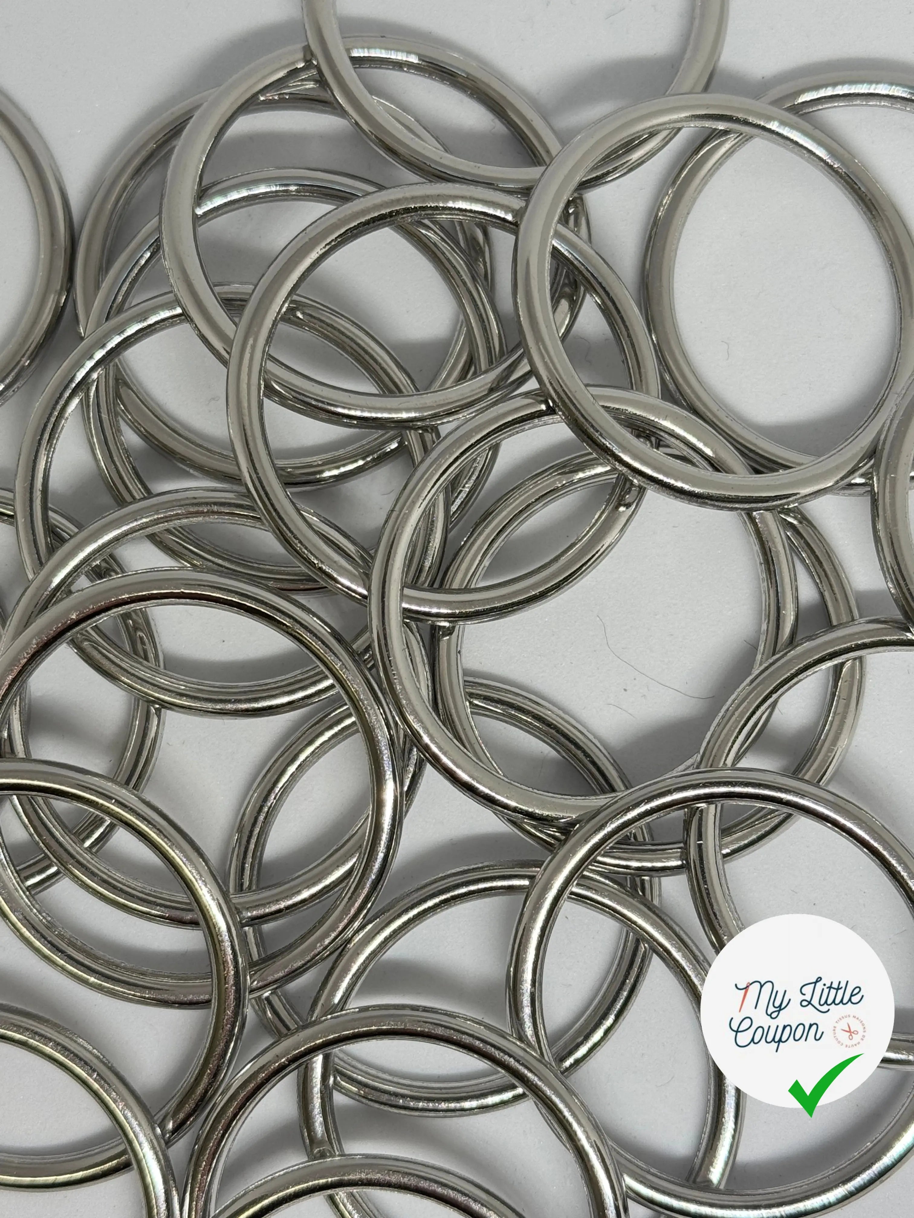 LOT DE 2 ANNEAUX CEINTURE ARGENTE 40MM - My Little Coupon