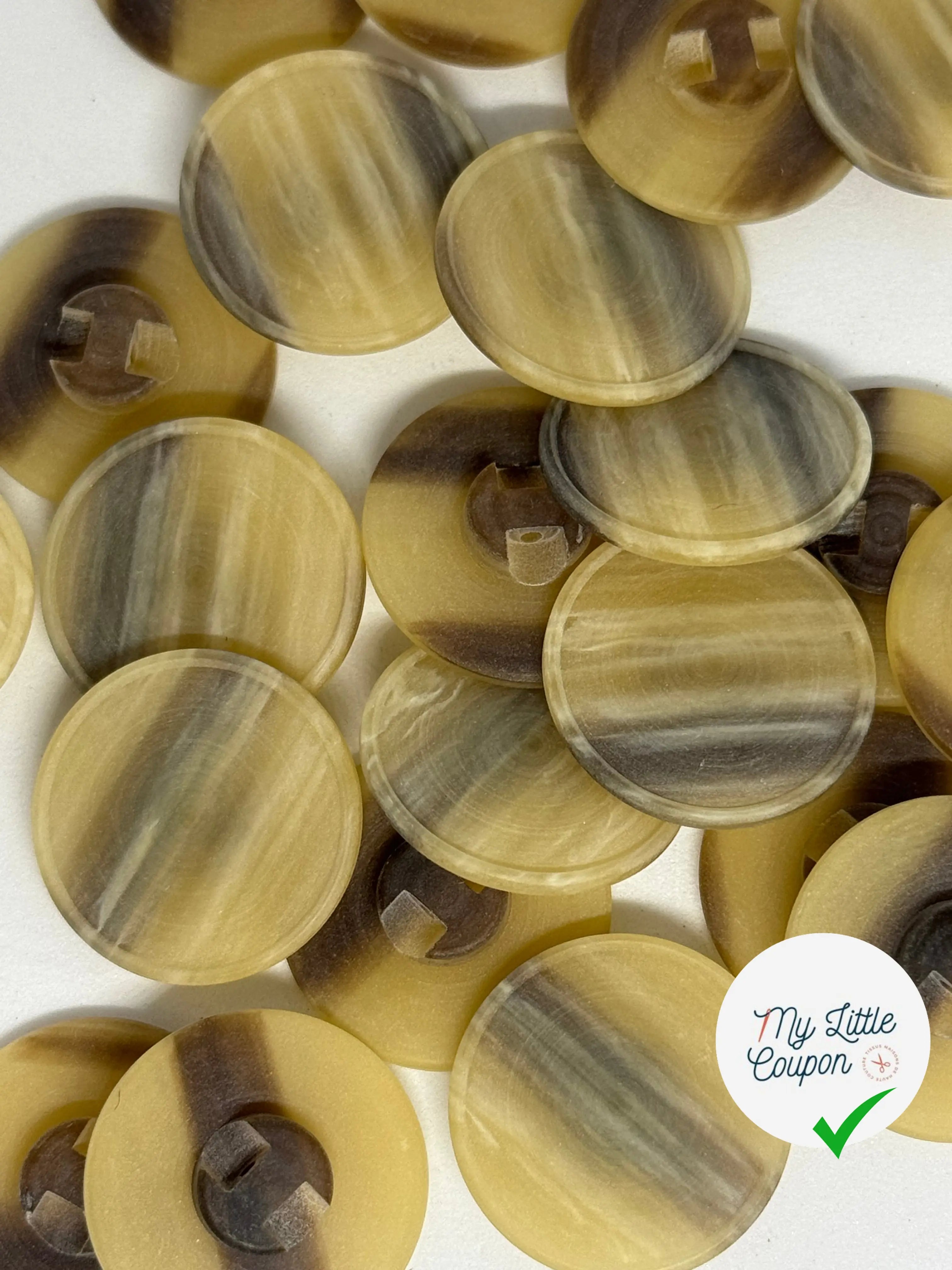 LOT DE 5 BOUTON À QUEUE MARBRÉ PVC - My Little Coupon