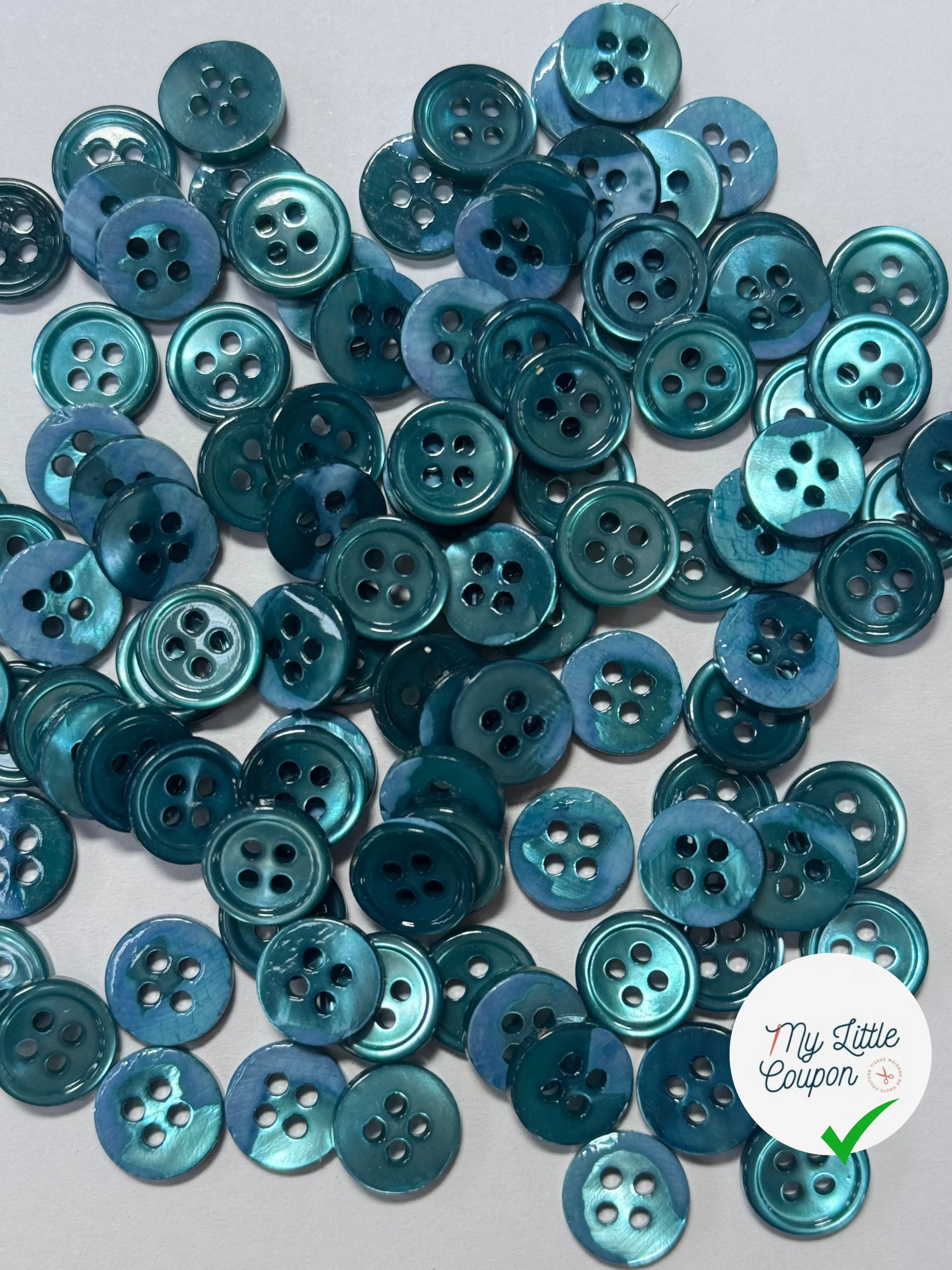 LOT DE 5 BOUTONS À 4 TROUS BLEU INDIGO - My Little Coupon