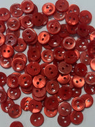 LOT DE 5 BOUTONS À DEUX TROUS ROUGE ROUILLE - My Little Coupon