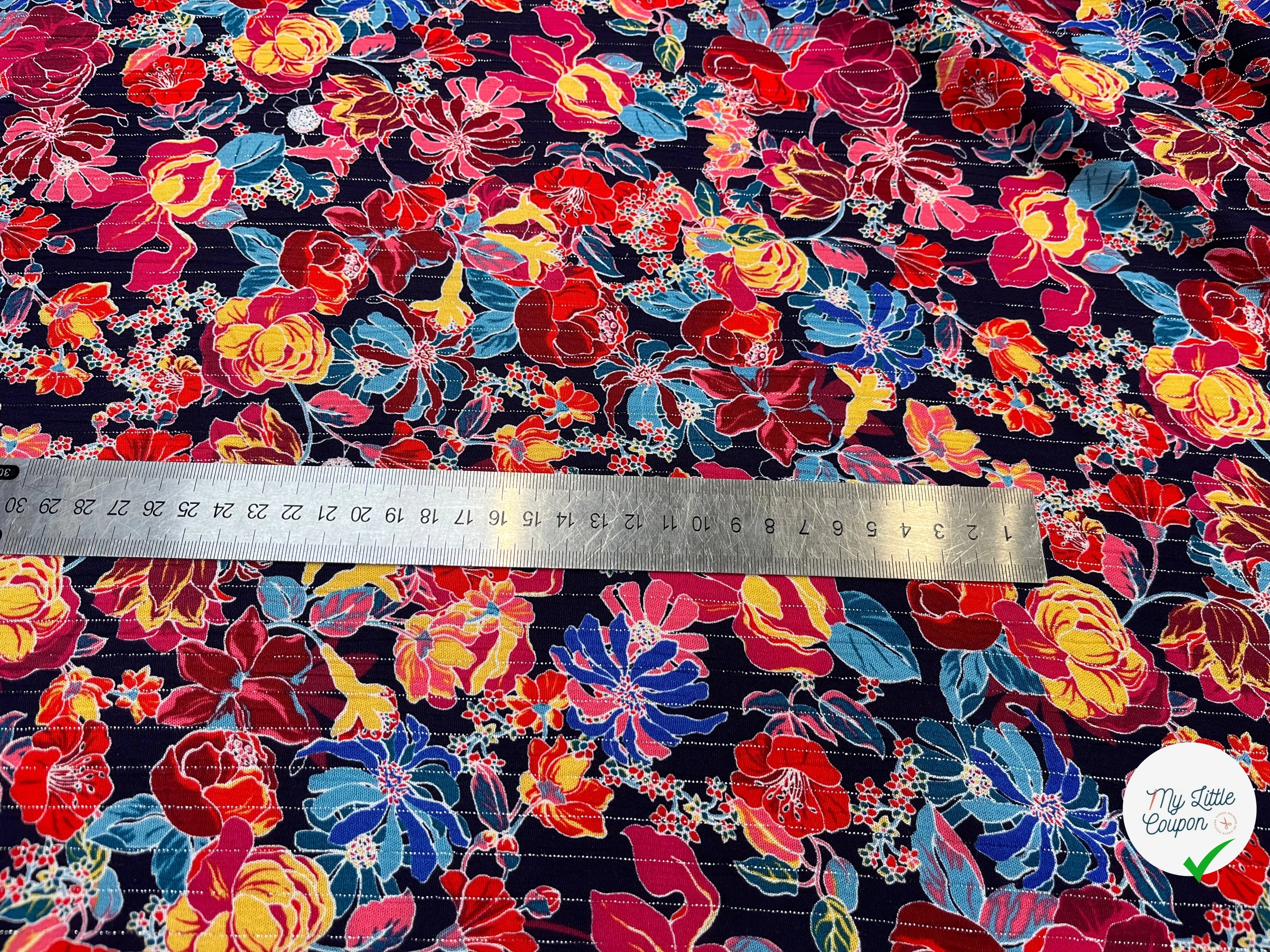 LUREX YORYU FOND MARINE FLEURS MULTICOLOR - My Little Coupon