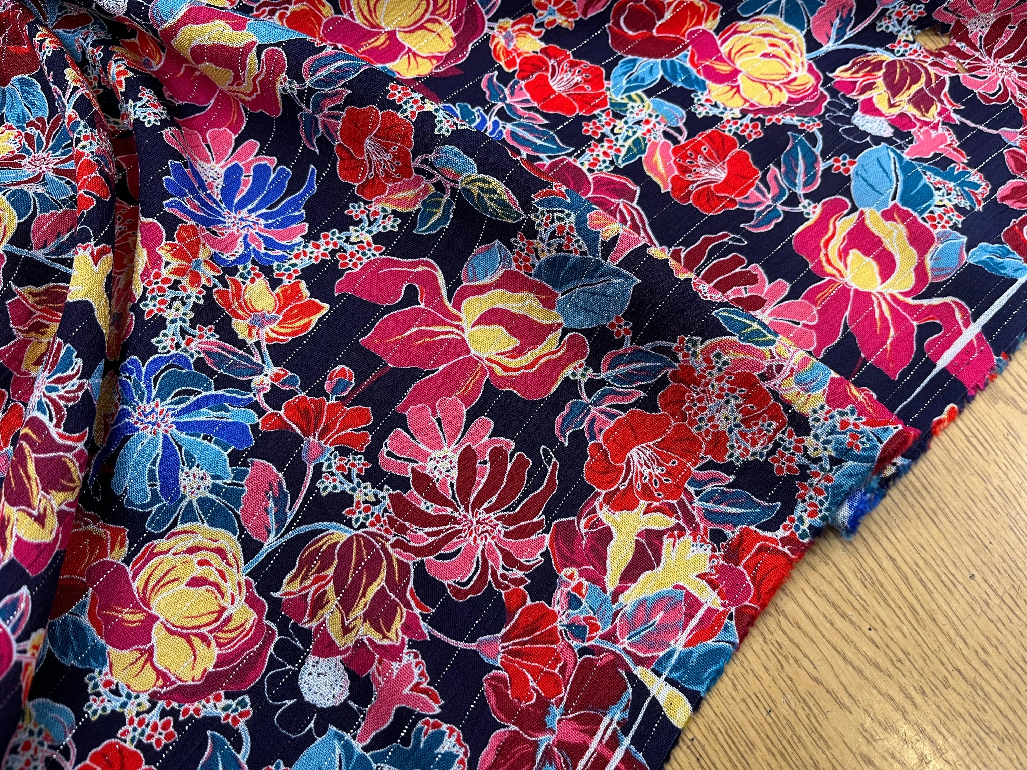 LUREX YORYU FOND MARINE FLEURS MULTICOLOR - My Little Coupon