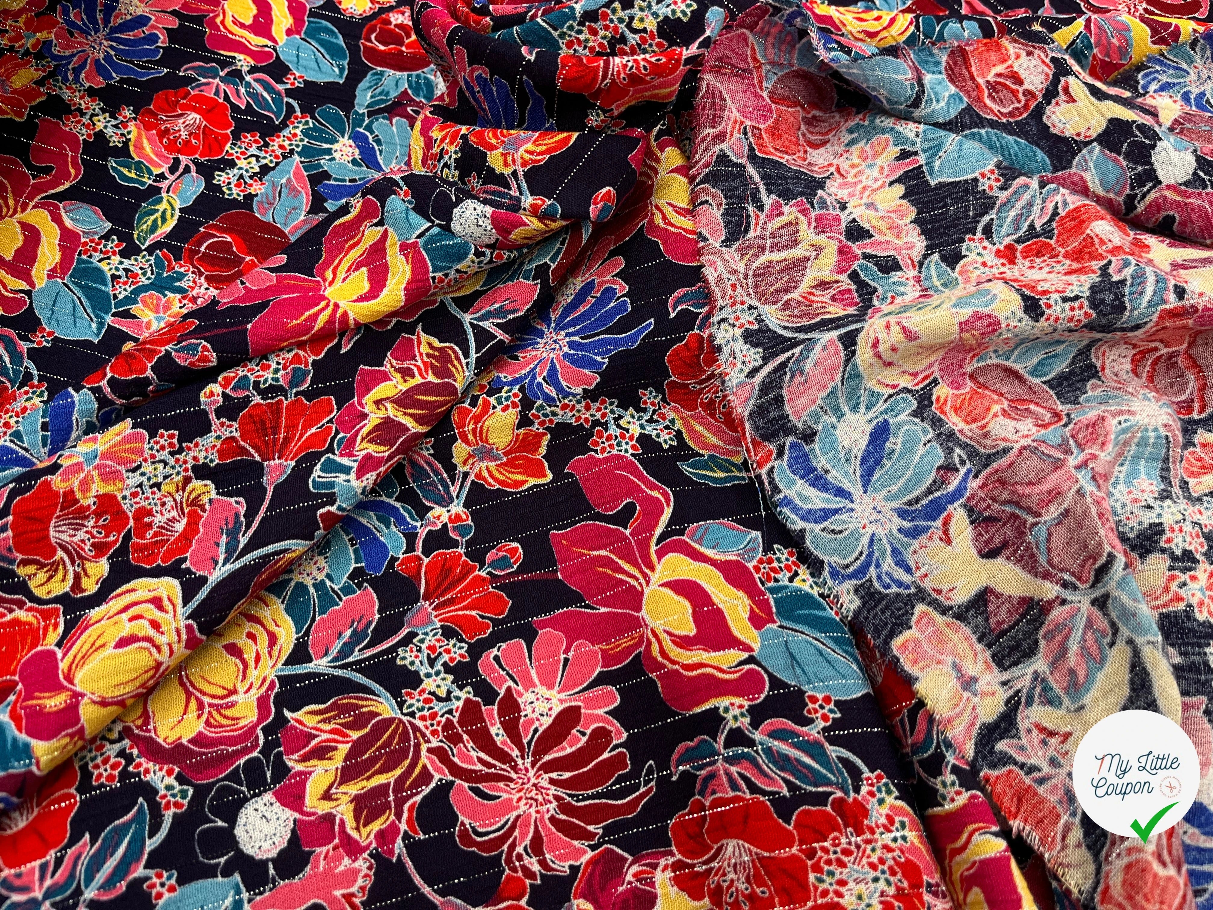 LUREX YORYU FOND MARINE FLEURS MULTICOLOR - My Little Coupon