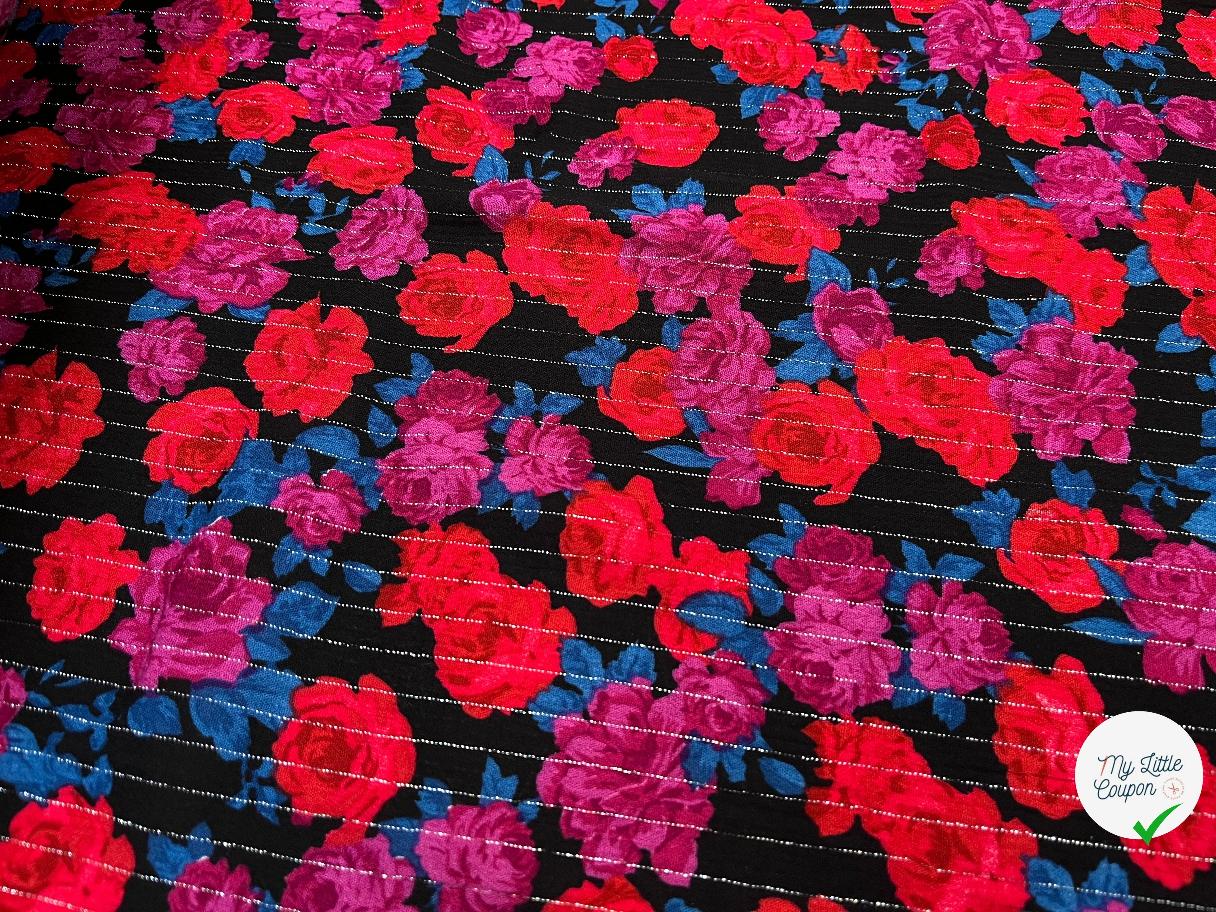 LUREX YORYU FOND NOIR ROSE ROUGE ET VIOLET - My Little Coupon