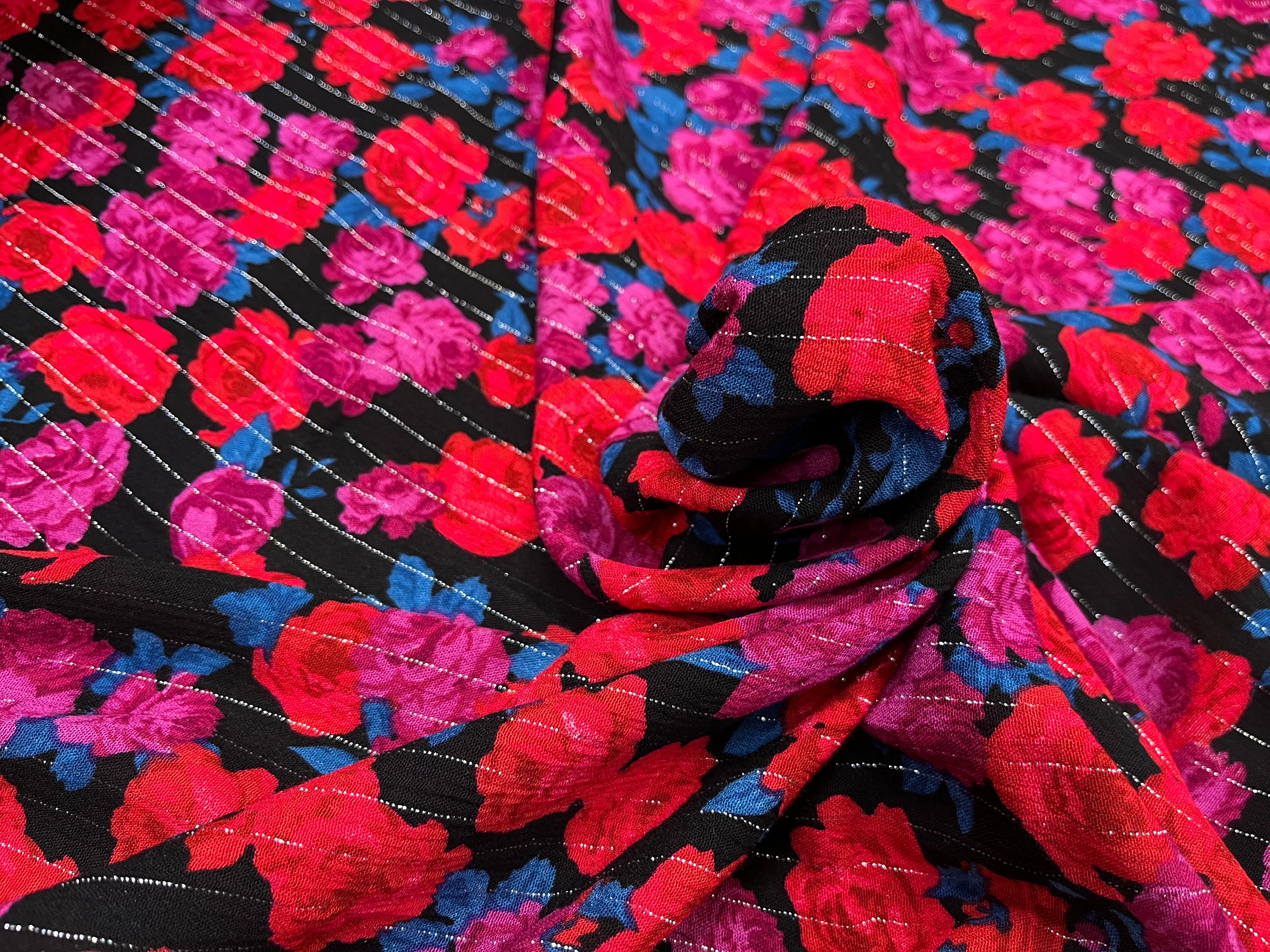 LUREX YORYU FOND NOIR ROSE ROUGE ET VIOLET - My Little Coupon
