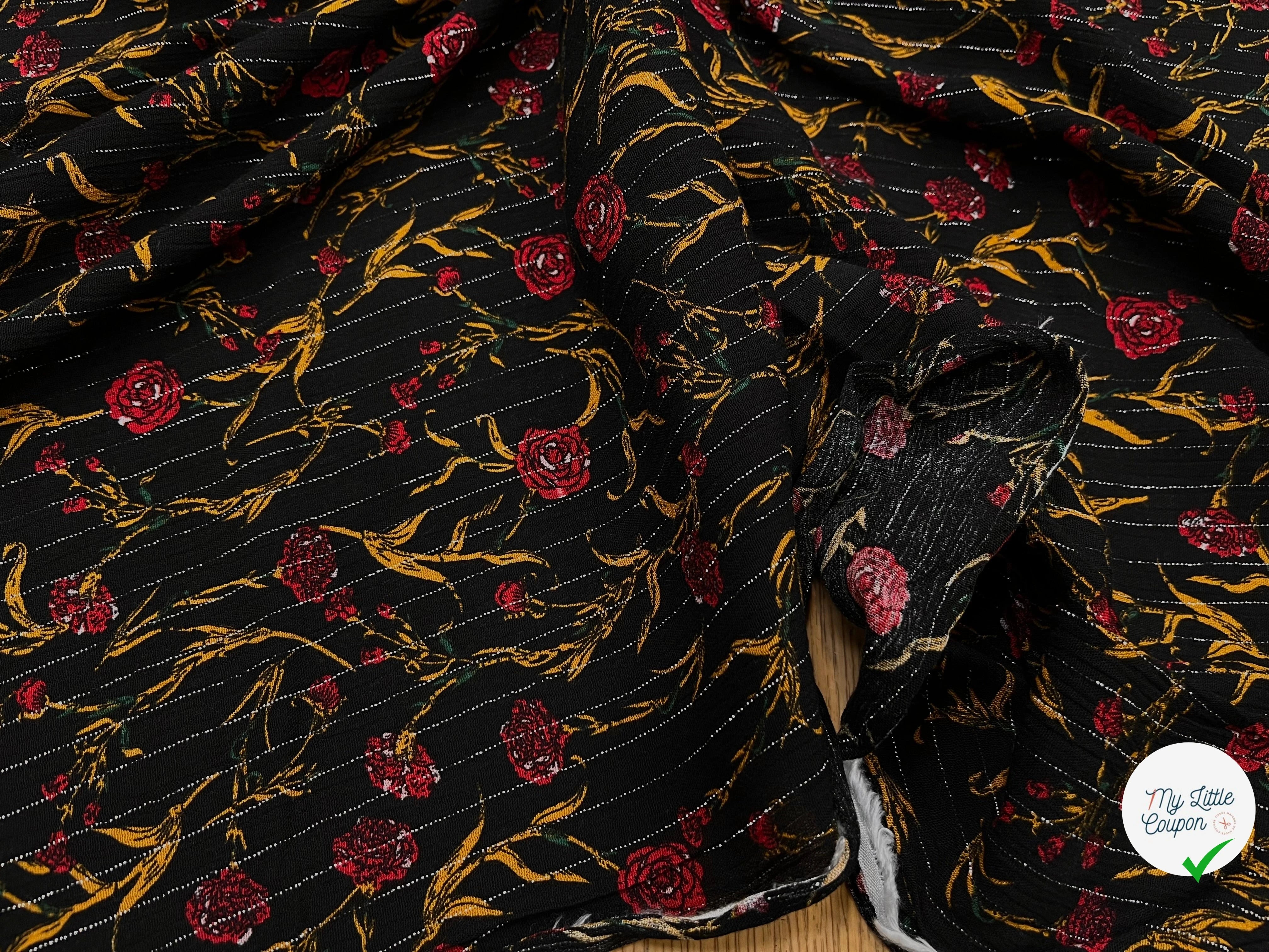 LUREX YORYU FOND NOIR ROSE ROUGE - My Little Coupon