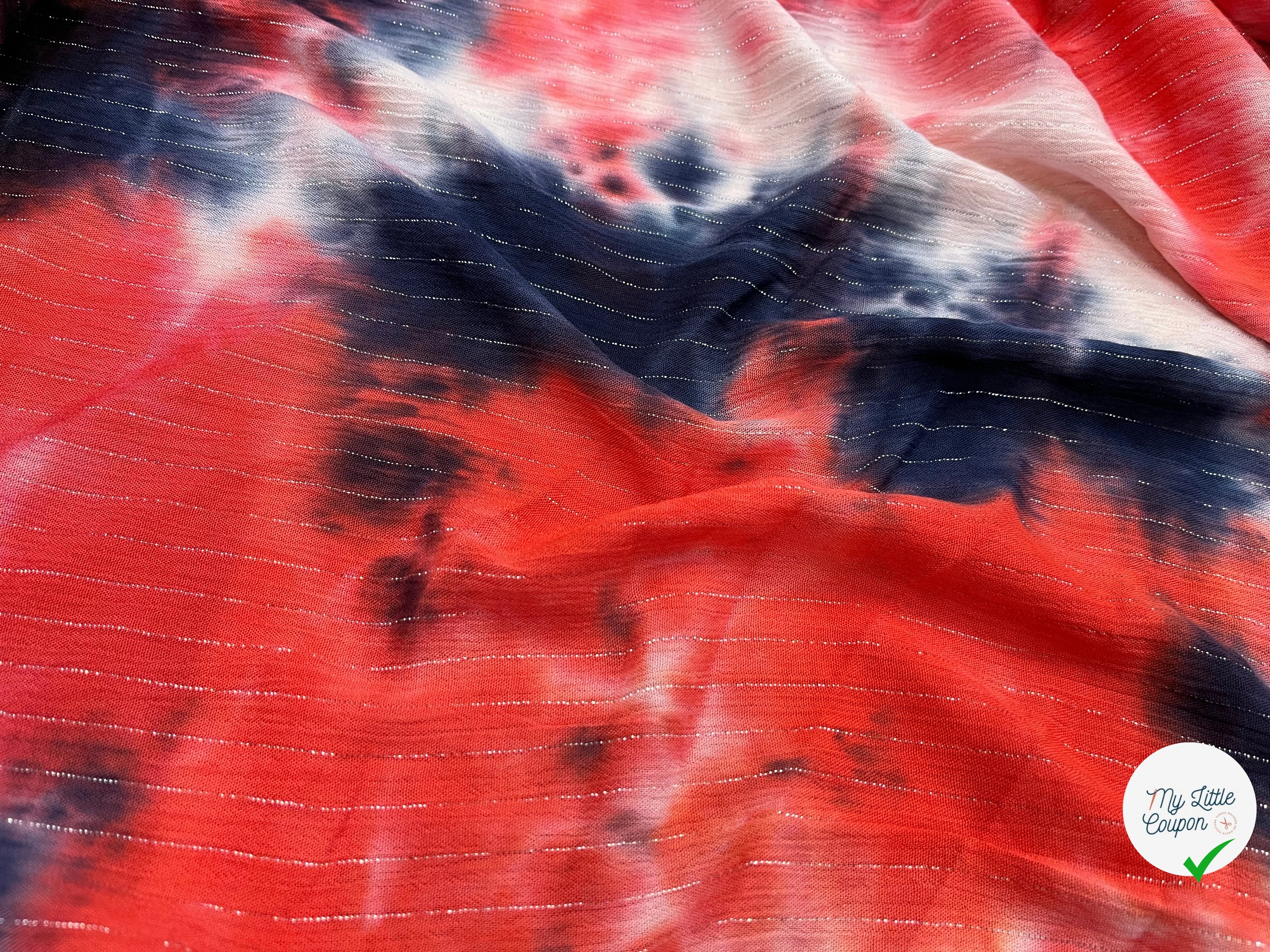 LUREX  YORYU TIE AND DYE BLEU/ROUGE CORAIL - My Little Coupon