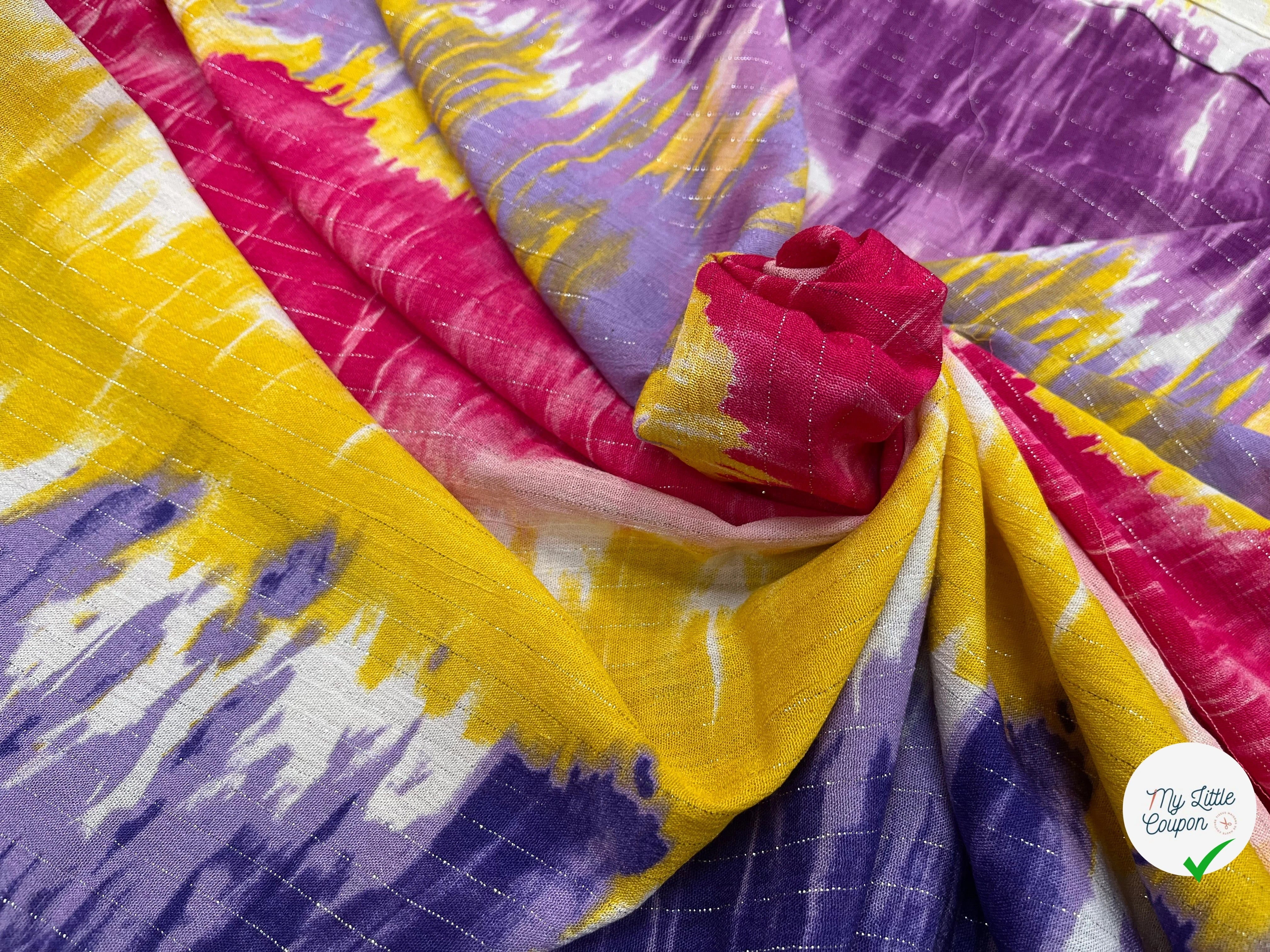 LUREX  YORYU TIE AND DYE JAUNE/ROSE/VIOLET - My Little Coupon