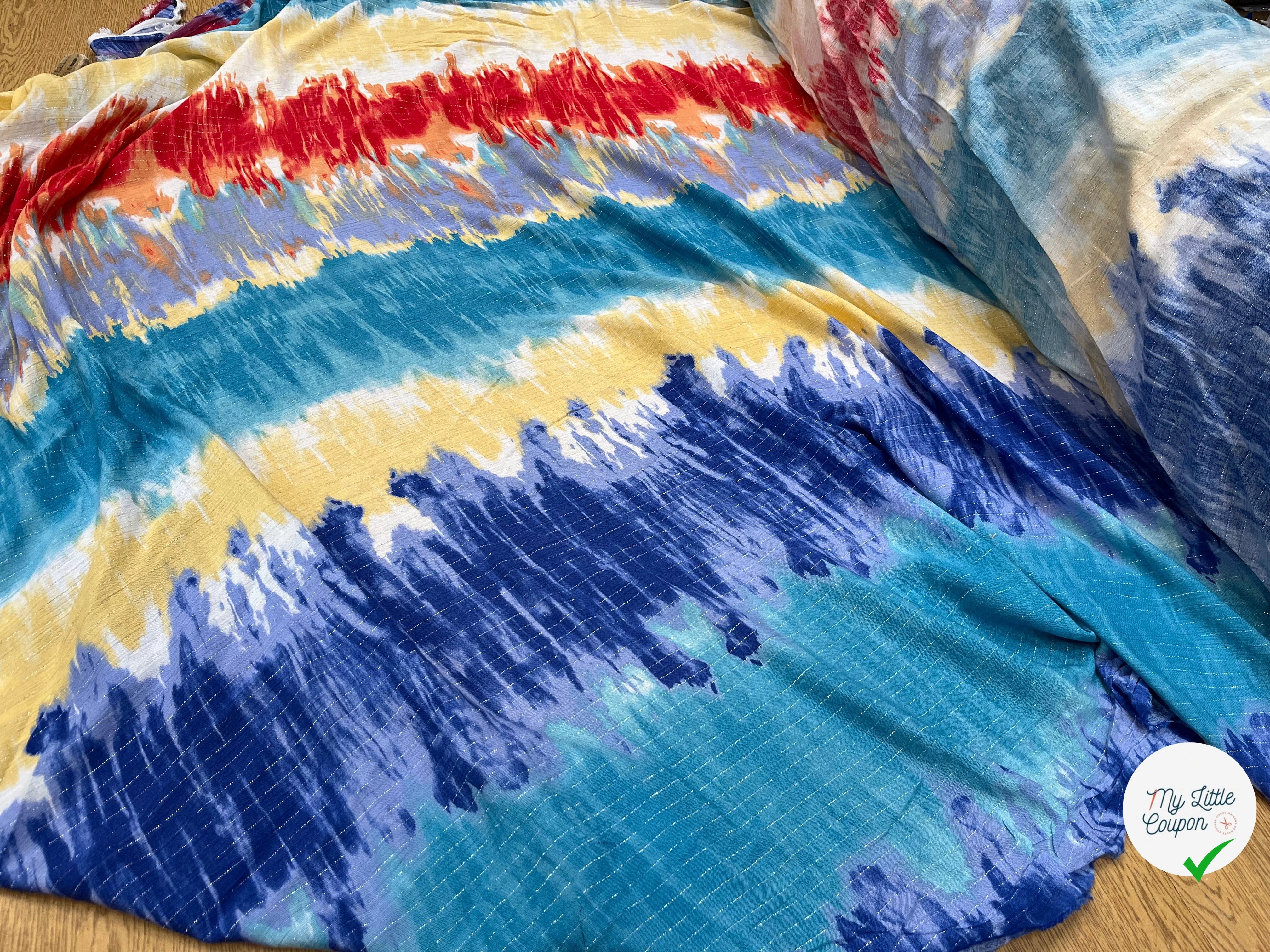 LUREX  YORYU TIE AND DYE MULTICOLORS BLEU/ROUGE/BEIGE - My Little Coupon