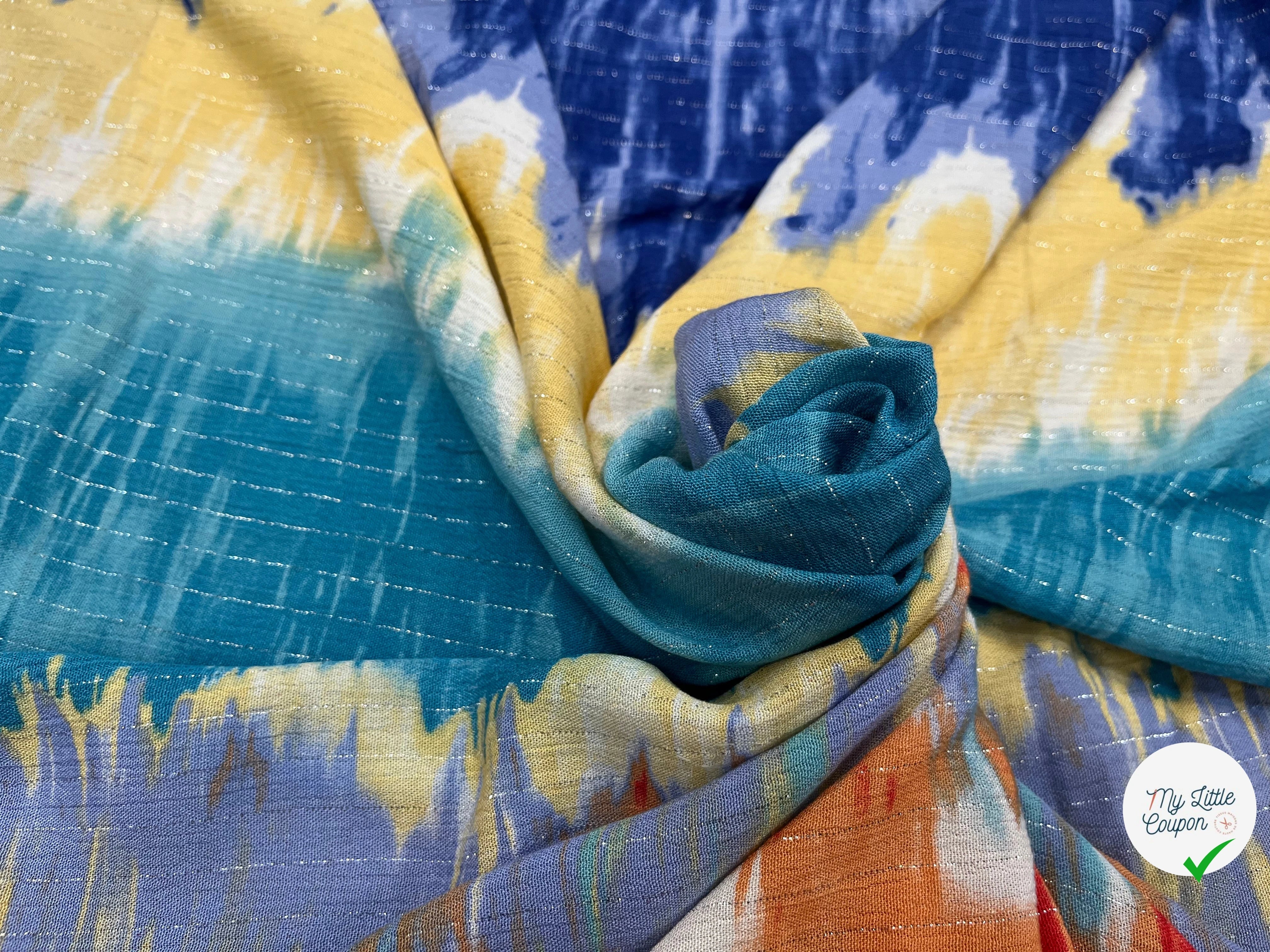 LUREX  YORYU TIE AND DYE MULTICOLORS BLEU/ROUGE/BEIGE - My Little Coupon