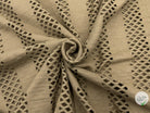 MAILLE AJOURÉE LOSANGES 100% COTON CARAMEL KHAKI - My Little Coupon - tissu - coudre