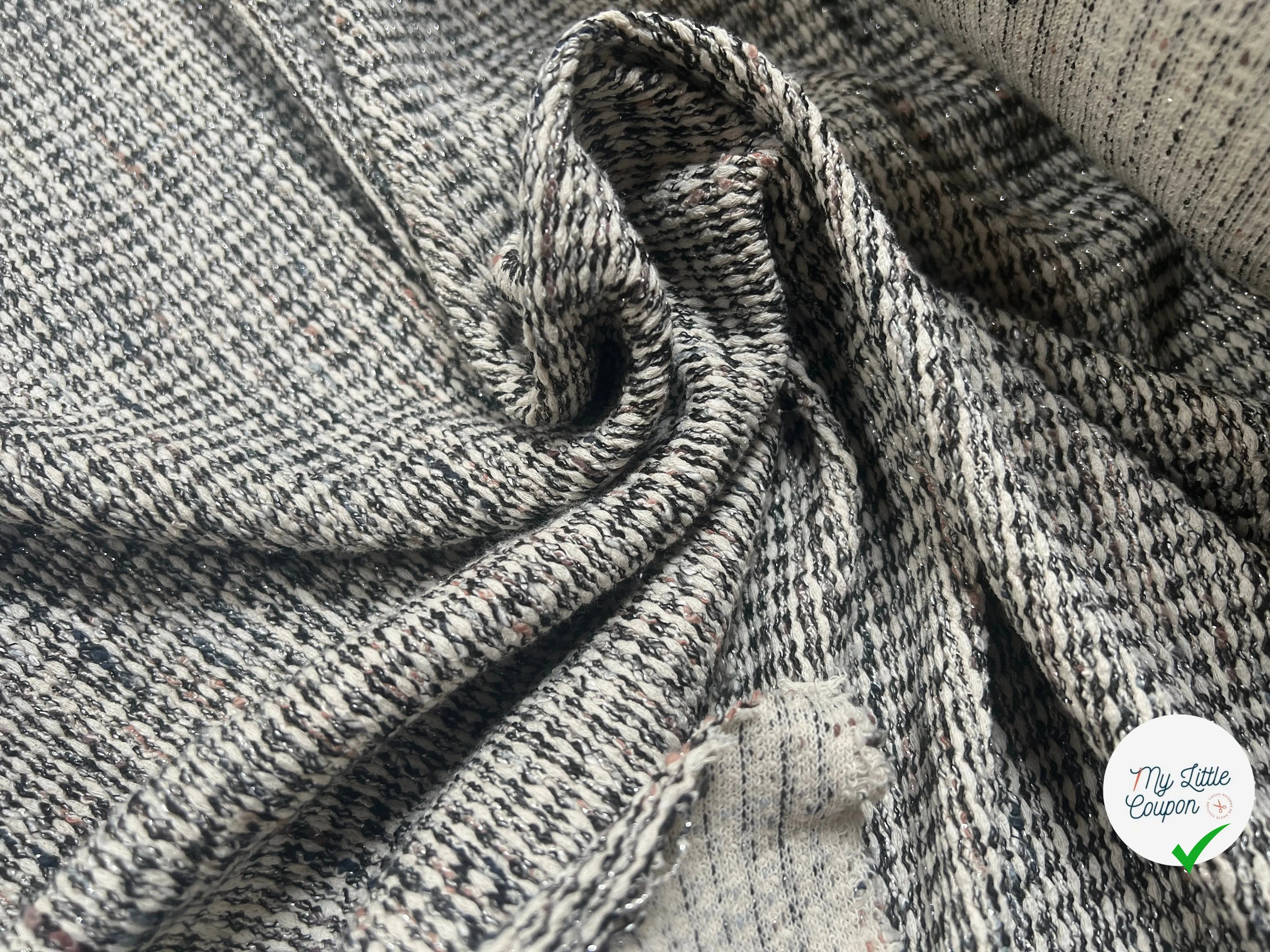 MAILLE ASPECT TWEED MÉTALLISÉ - coupon de tissu de 3 mètres - My Little Coupon - tissu - coudre