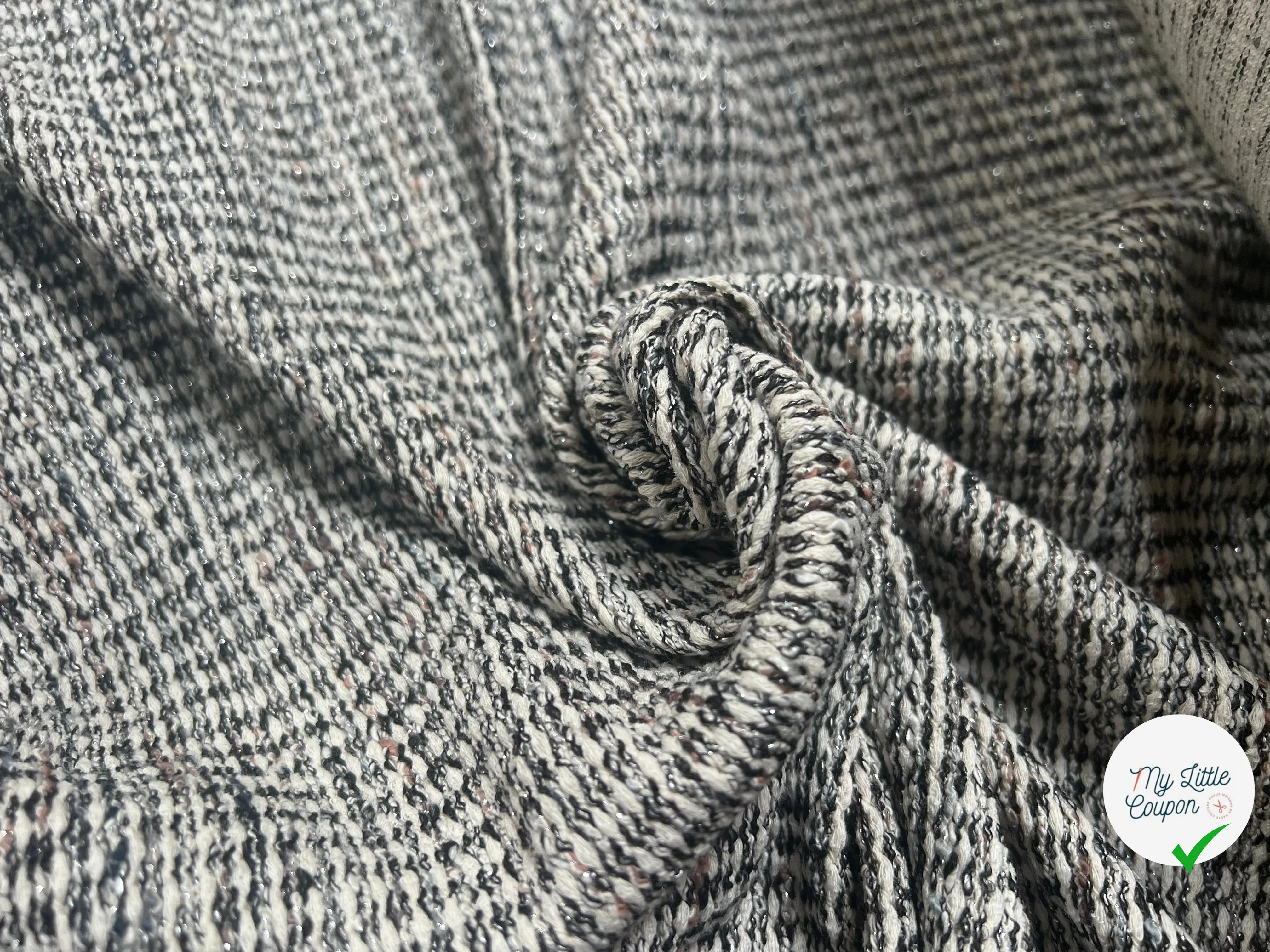 MAILLE ASPECT TWEED MÉTALLISÉ - coupon de tissu de 3 mètres - My Little Coupon - tissu - coudre