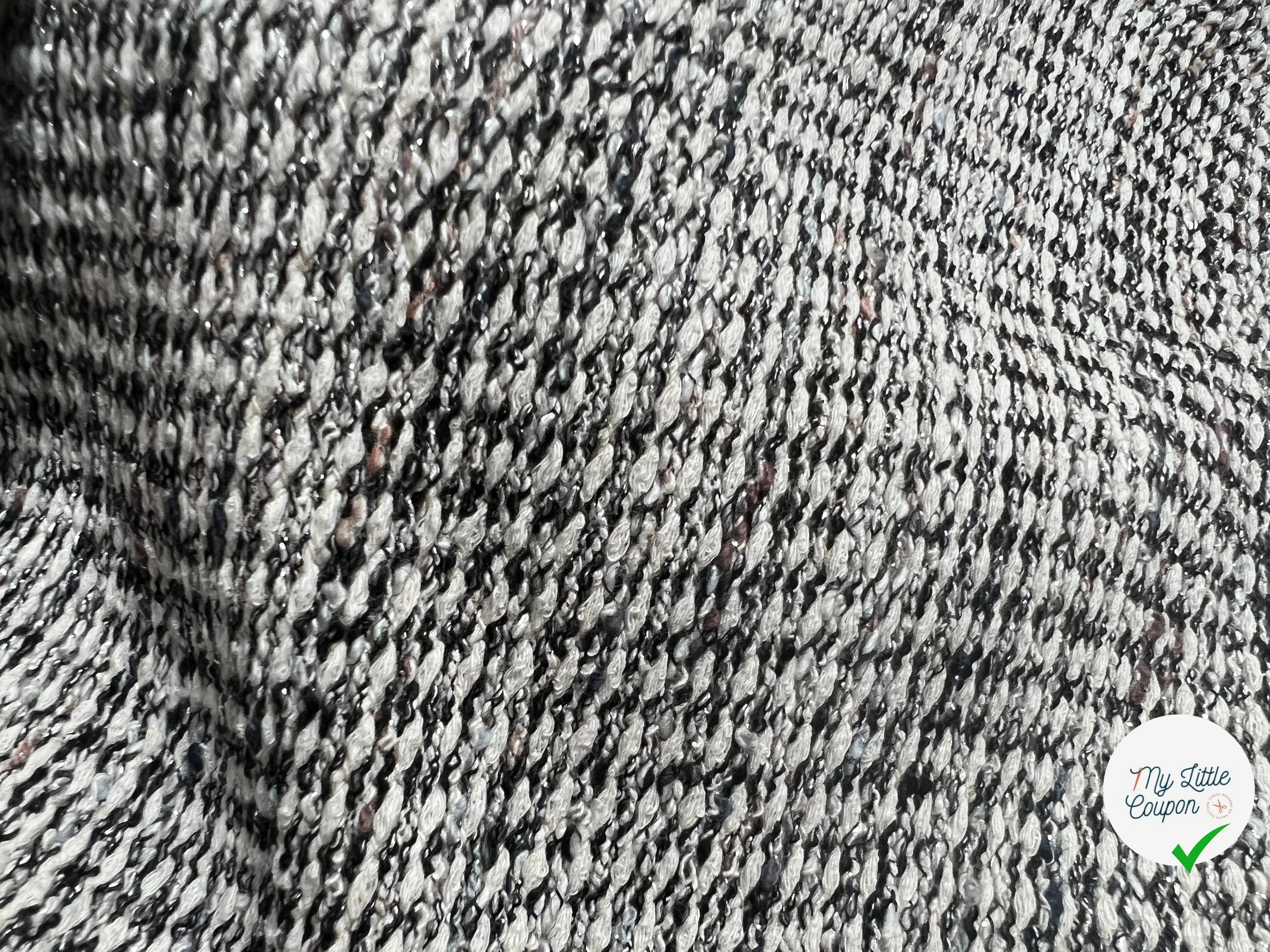 MAILLE ASPECT TWEED MÉTALLISÉ - coupon de tissu de 3 mètres - My Little Coupon - tissu - coudre
