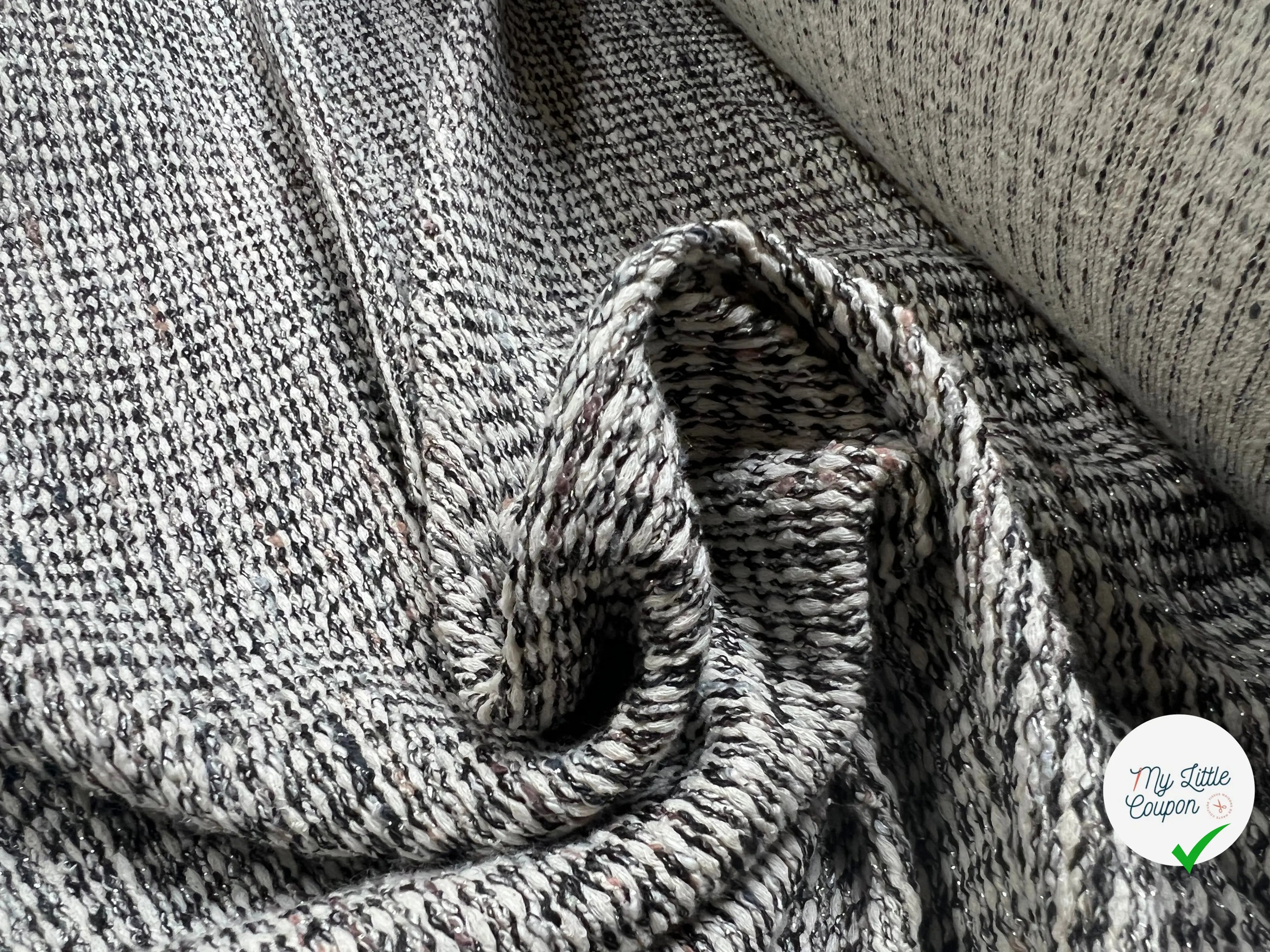 MAILLE ASPECT TWEED MÉTALLISÉ - coupon de tissu de 3 mètres - My Little Coupon - tissu - coudre