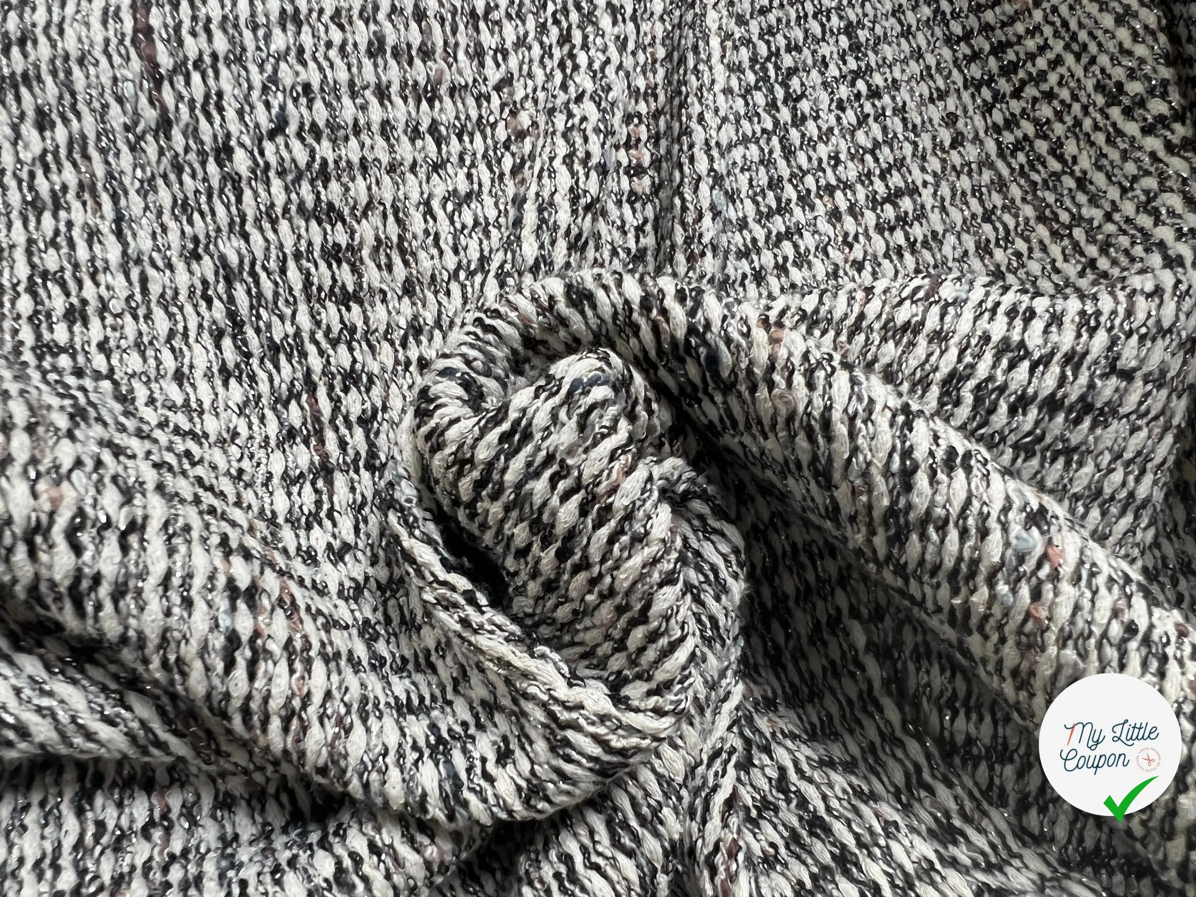 MAILLE ASPECT TWEED MÉTALLISÉ - coupon de tissu de 3 mètres - My Little Coupon - tissu - coudre