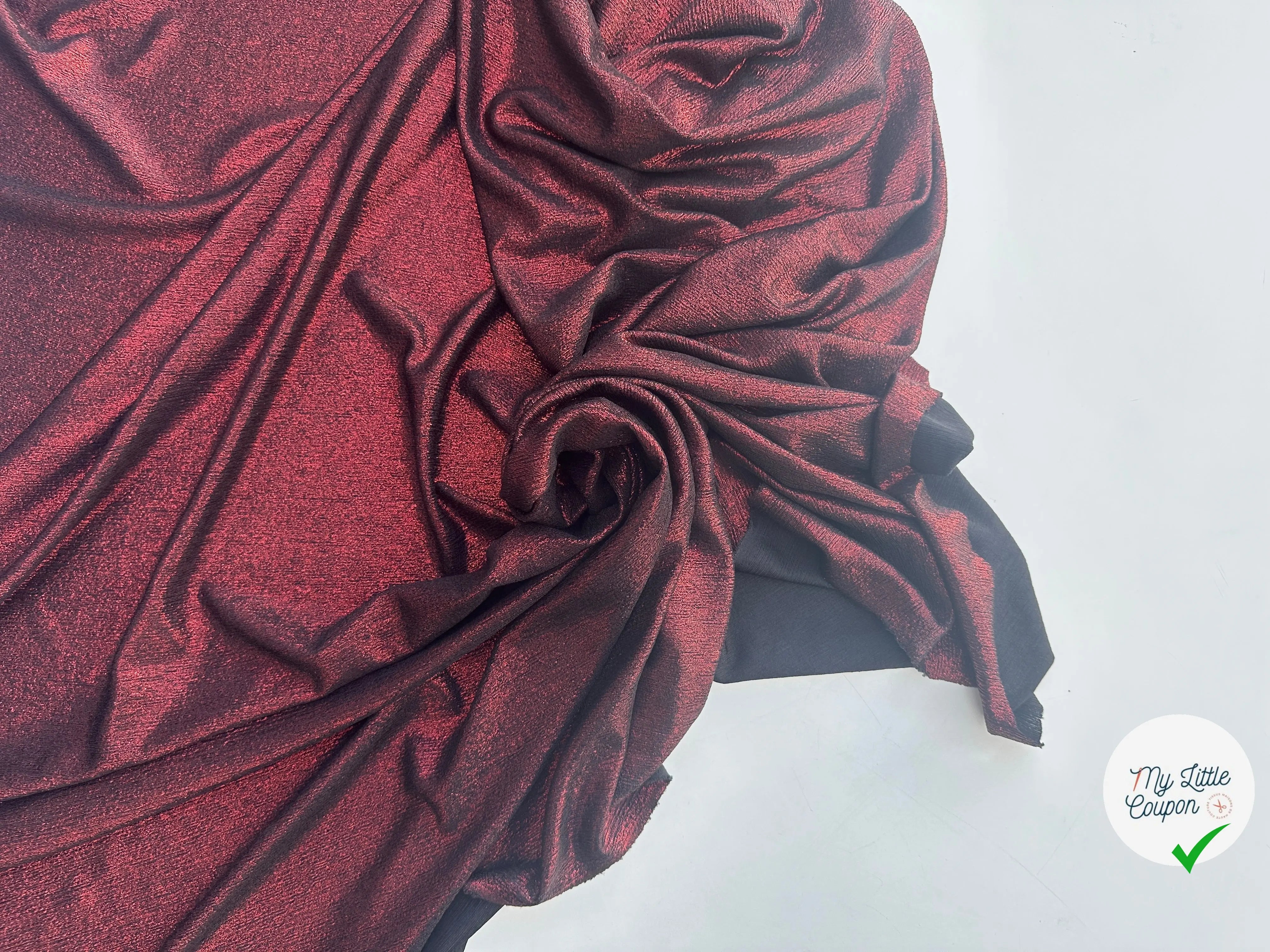 MAILLE BUBBLE FOIL REFLET ROUGE - My Little Coupon
