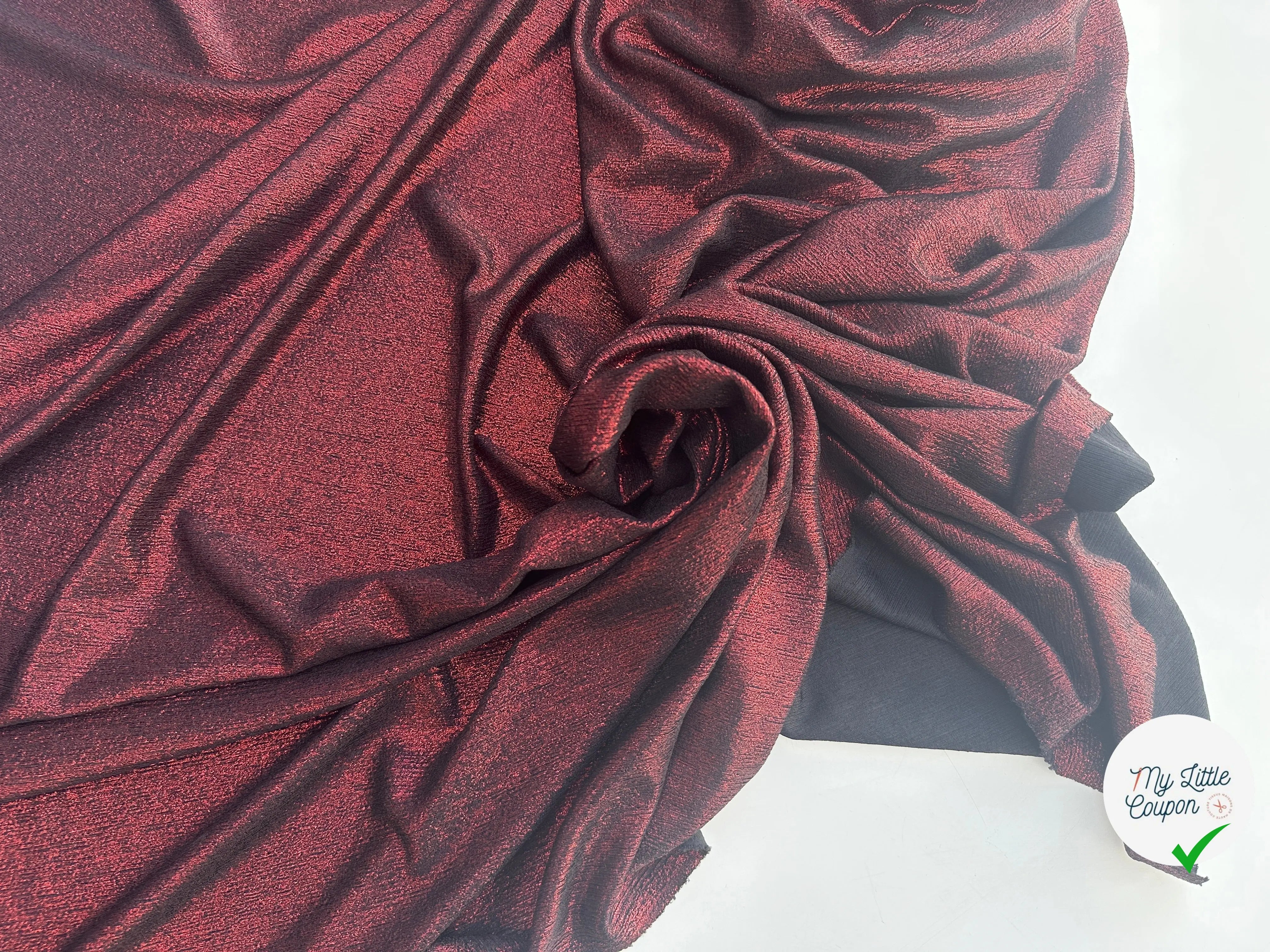 MAILLE BUBBLE FOIL REFLET ROUGE - My Little Coupon