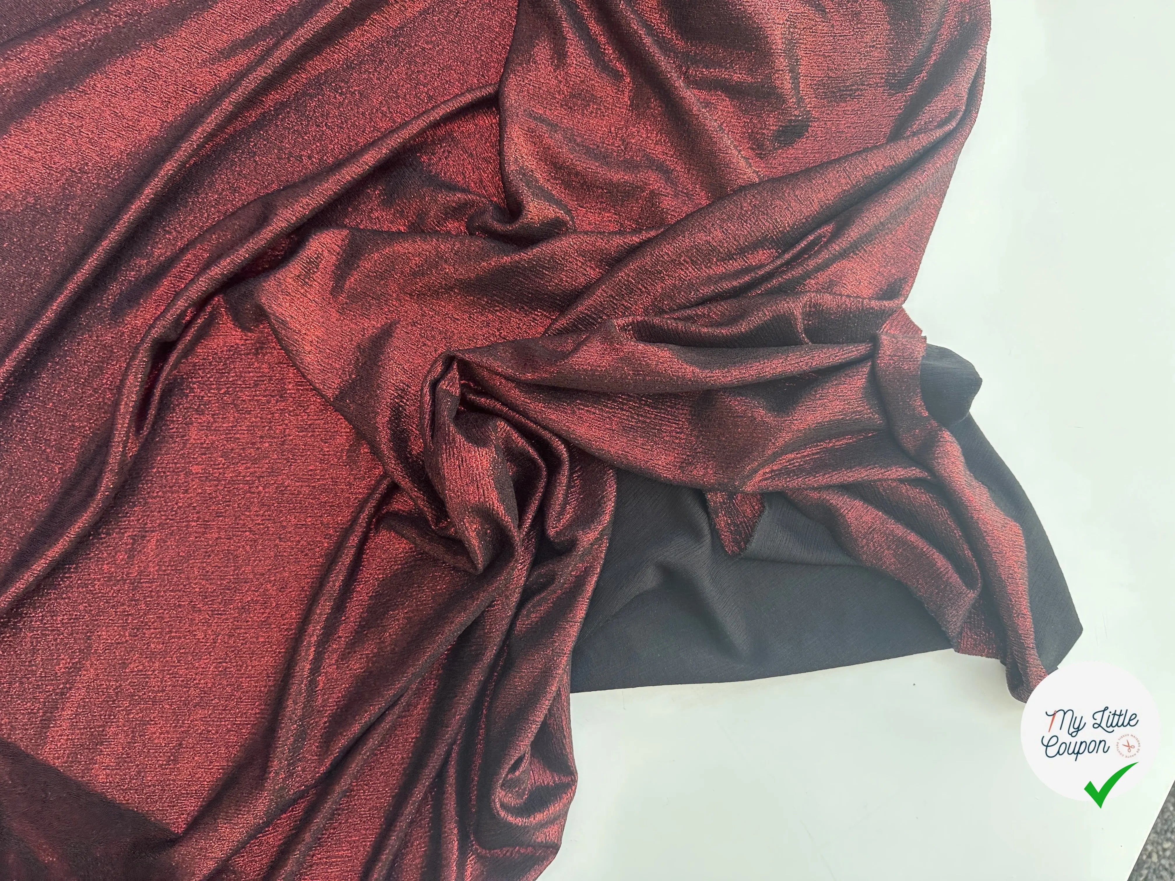 MAILLE BUBBLE FOIL REFLET ROUGE - My Little Coupon