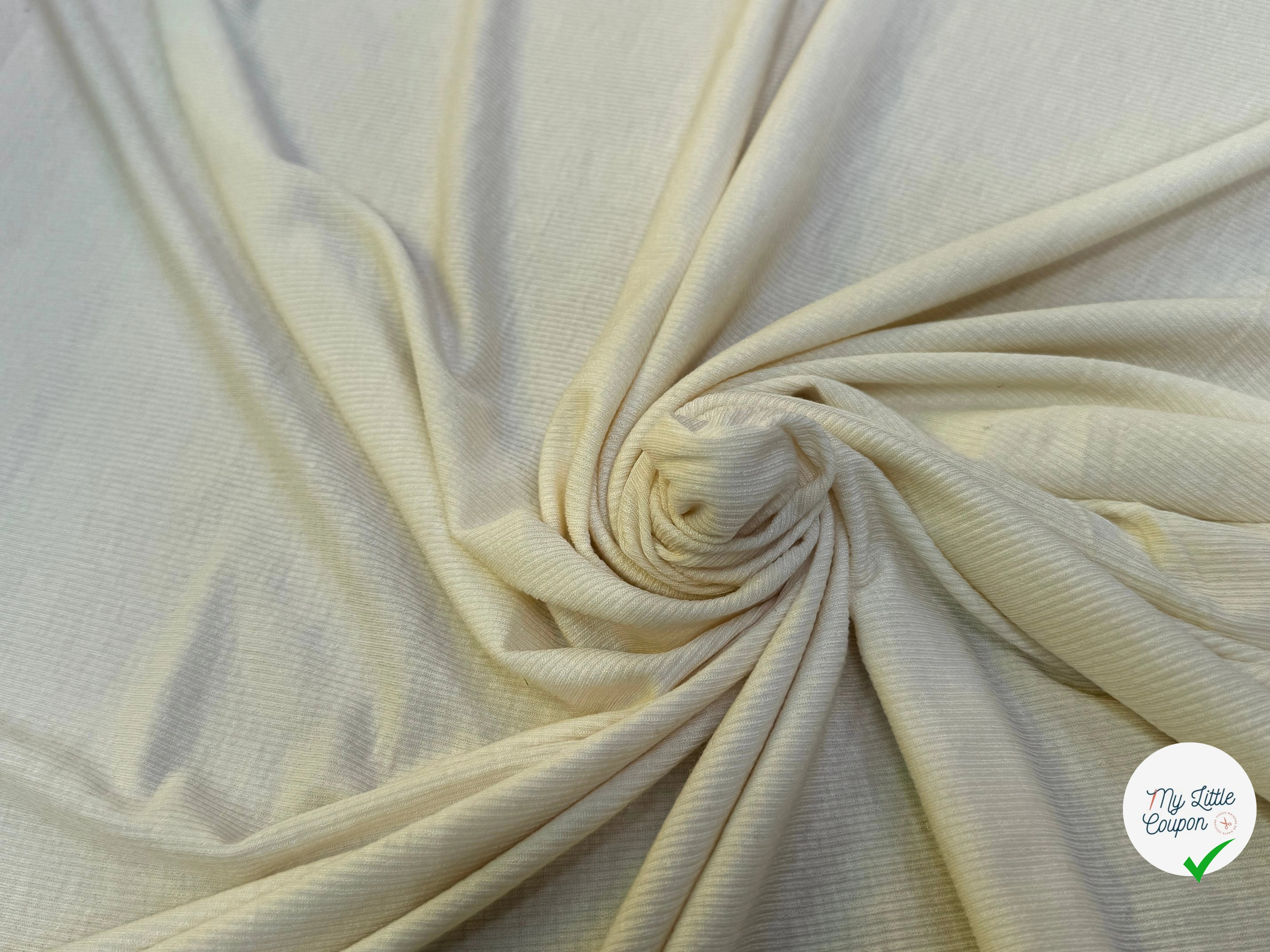 MAILLE COTE 1X1 ECRU COTIN ULTRA STRETCH - My Little Coupon