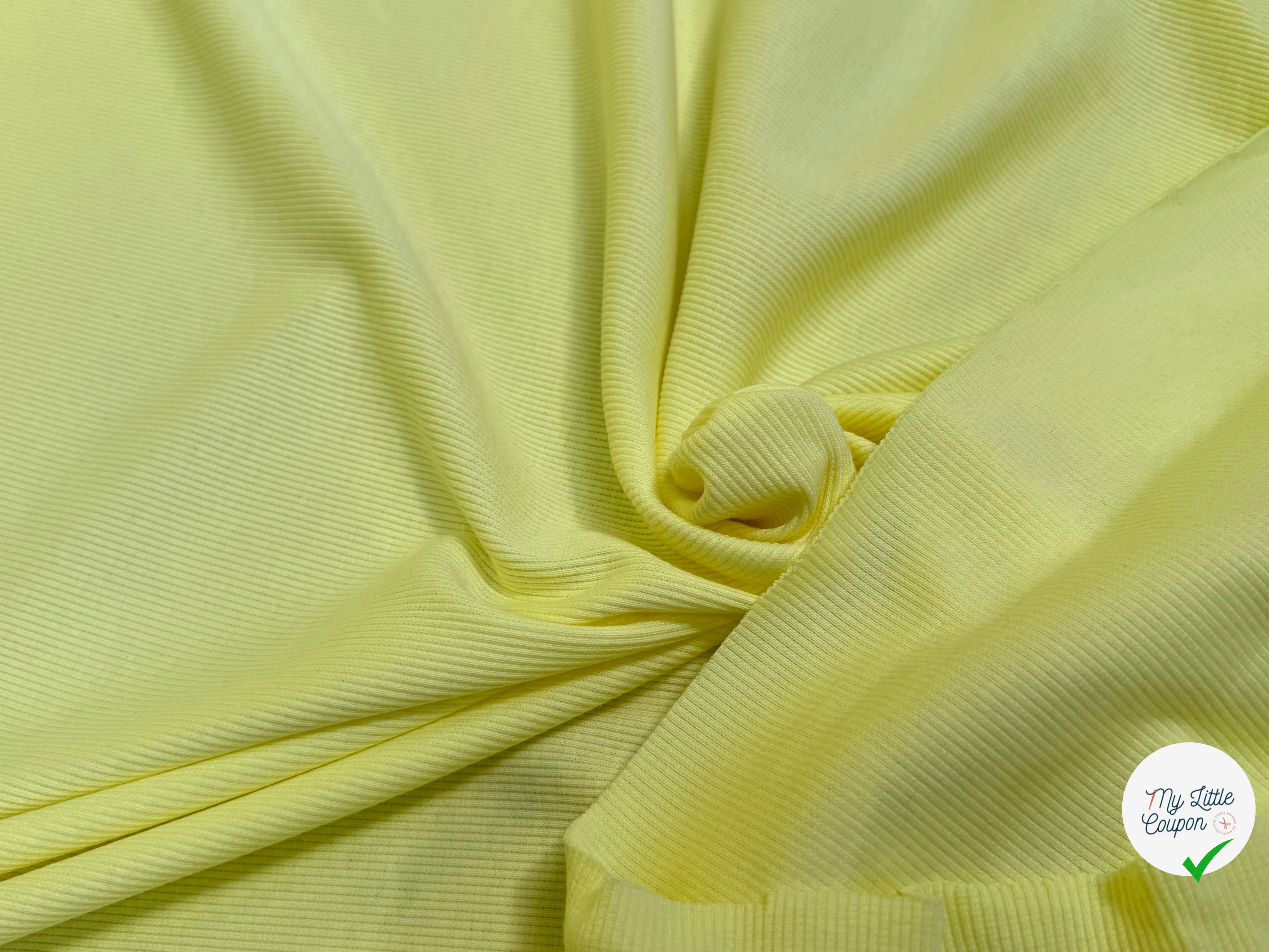 MAILLE CÔTE 1X1  STRETCH JAUNE LEMON - My Little Coupon