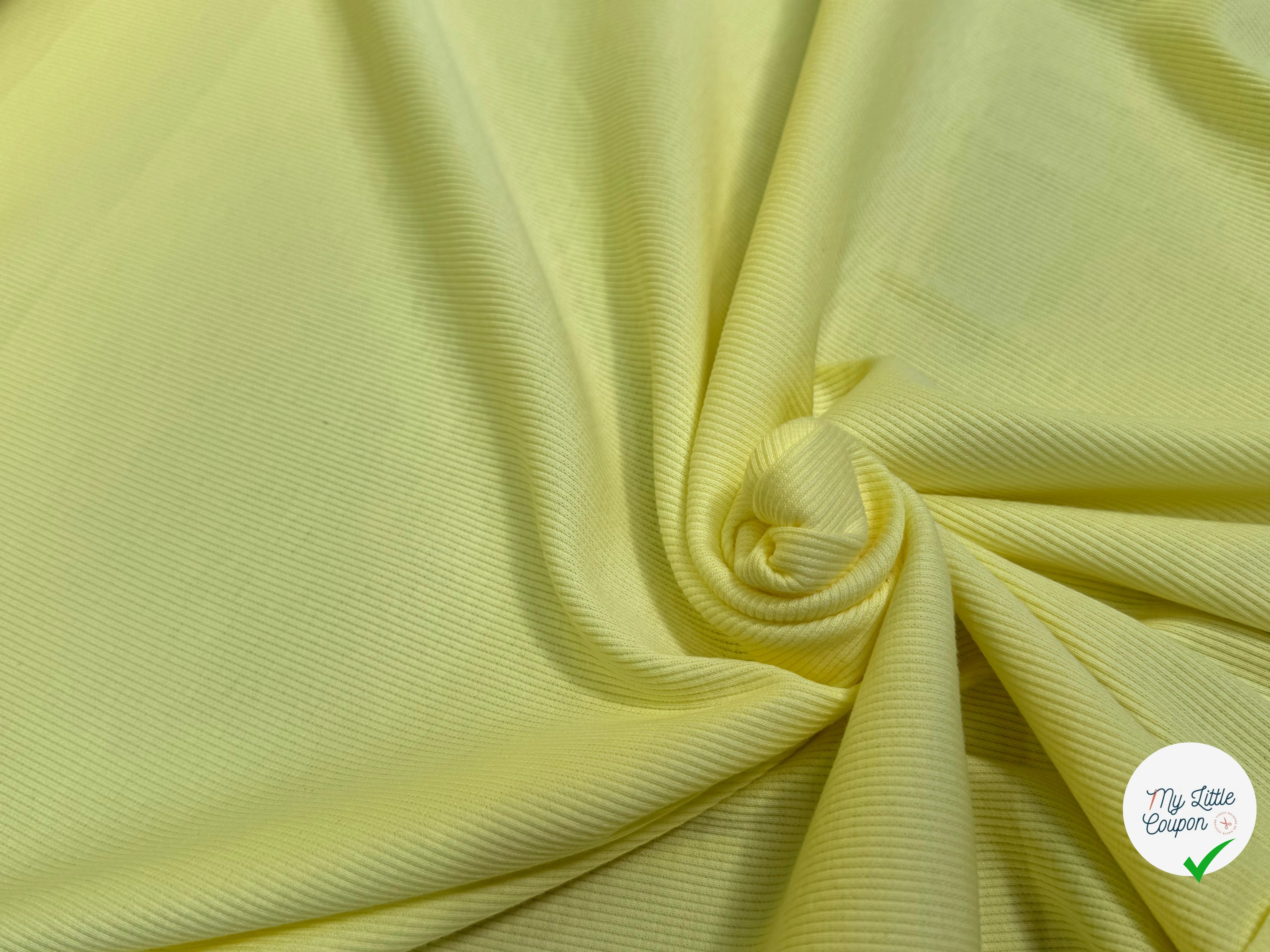 MAILLE CÔTE 1X1  STRETCH JAUNE LEMON - My Little Coupon