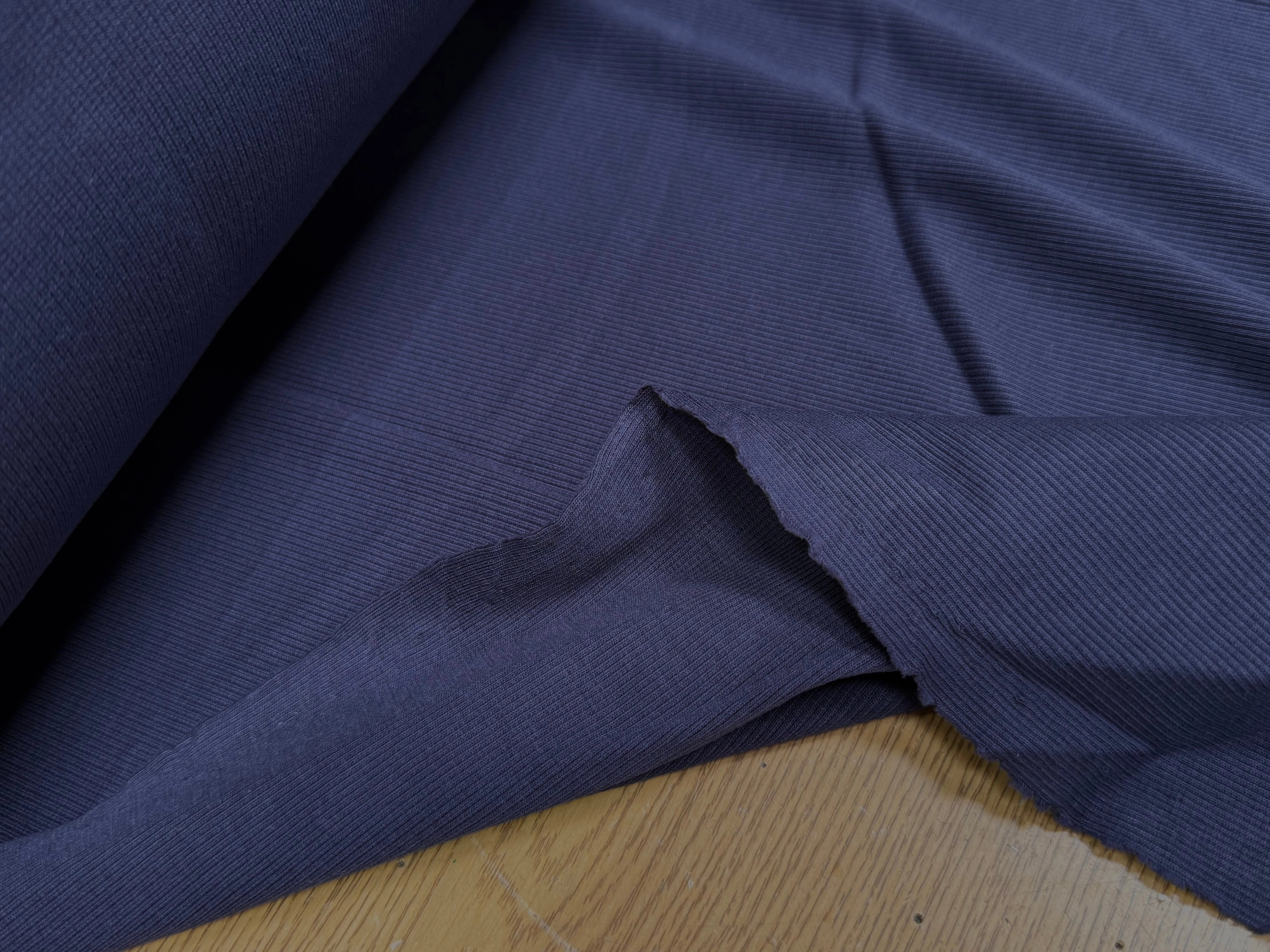 MAILLE COTON CÔTE 1X1 STRETCH WORK BLUE - My Little Coupon