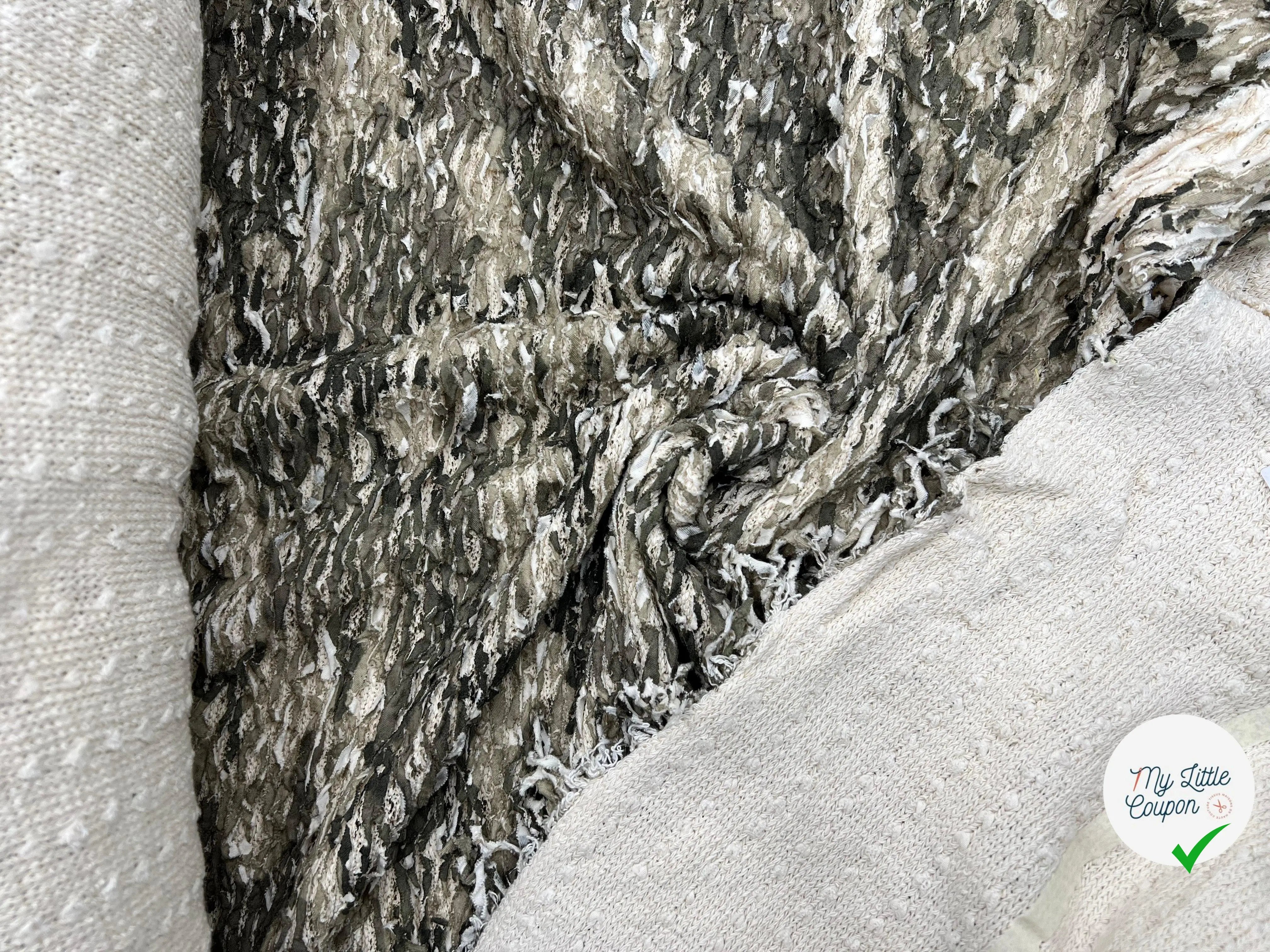 MAILLE COTON LOURDE CAMOUFLAGE GHILLIE GHILLIE CHIC - coupon de 2 mètres 90 - My Little Coupon - tissu - coudre