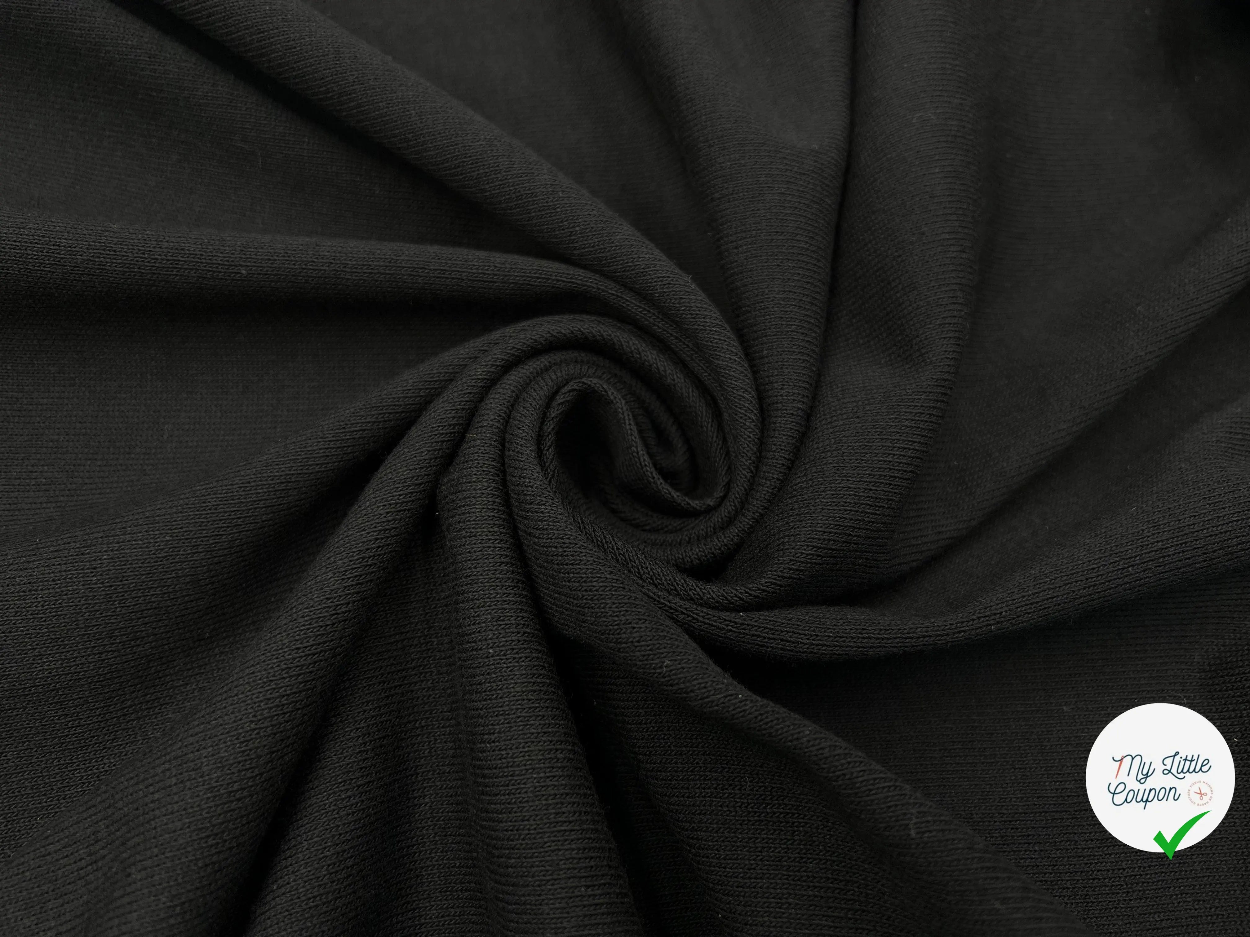 MAILLE COTON LOURDE NOIR - My Little Coupon - tissu - coudre