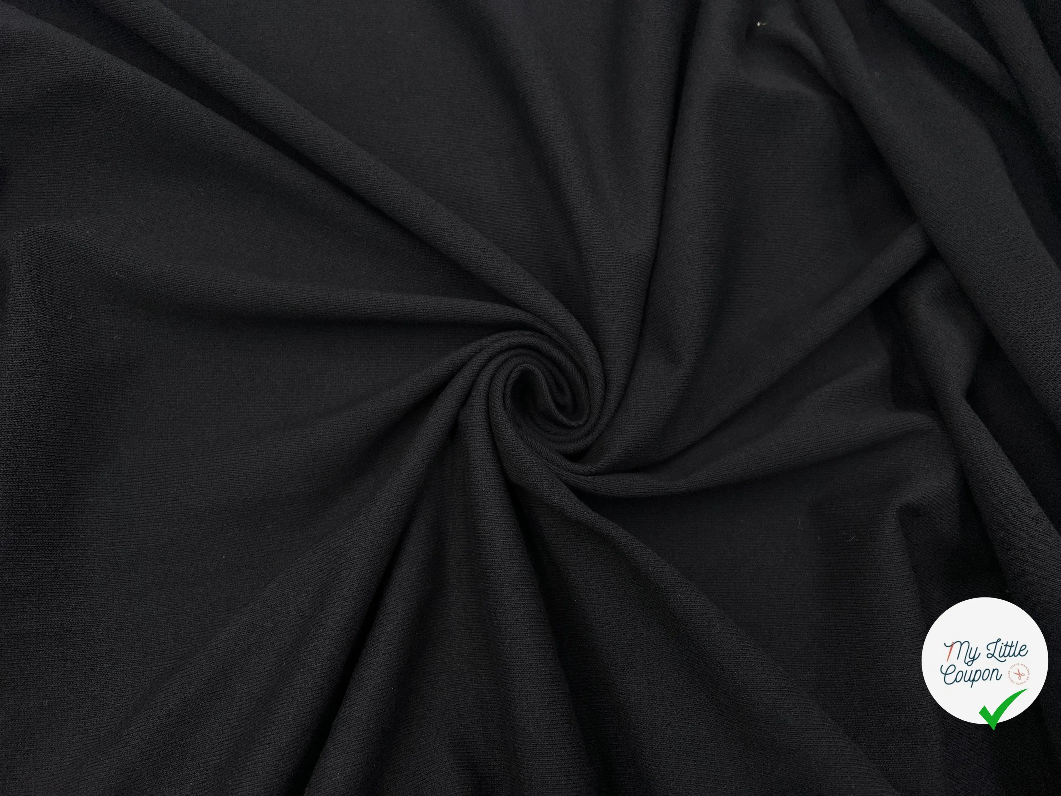 MAILLE COTON LOURDE NOIR - My Little Coupon - tissu - coudre