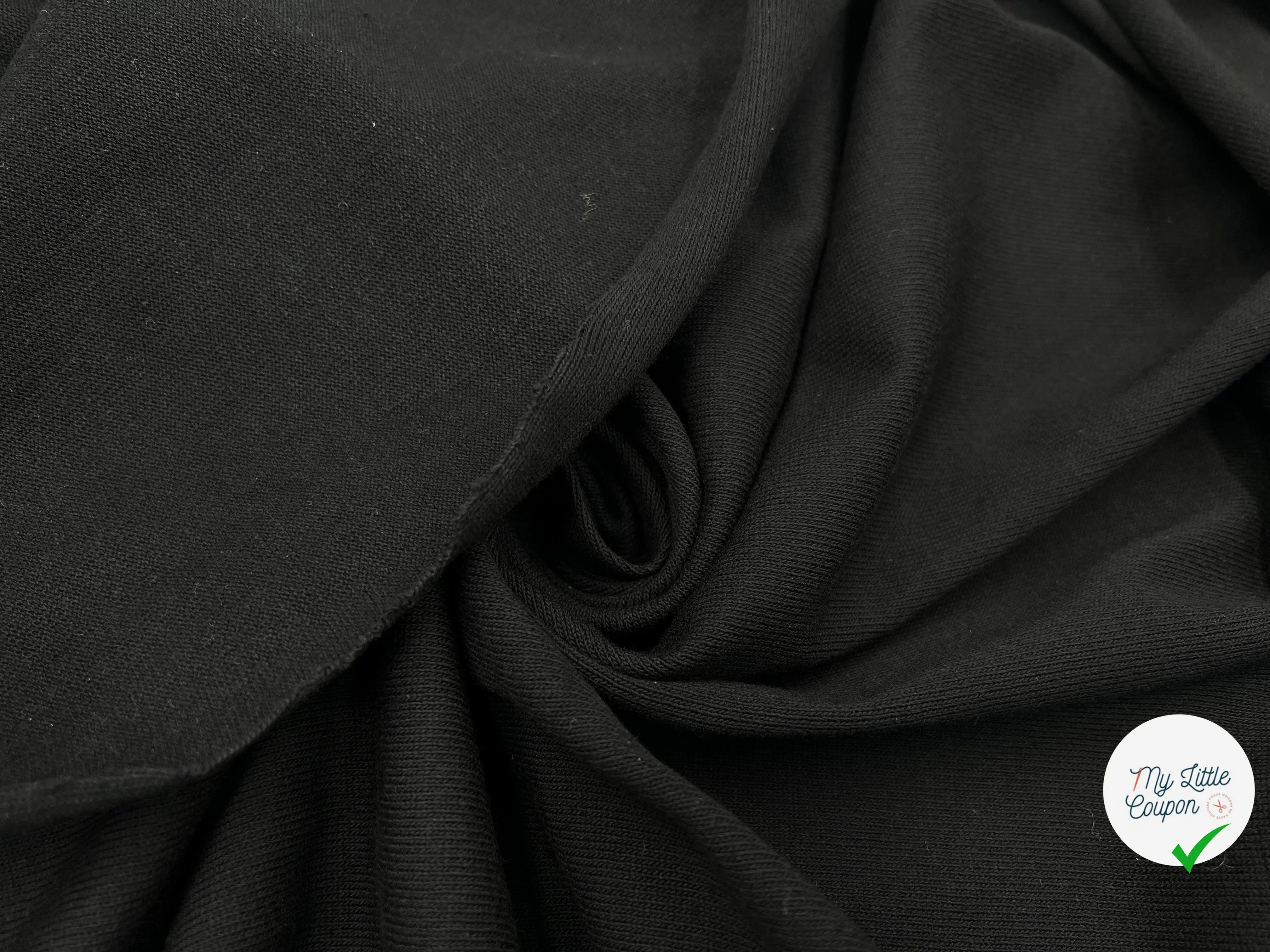 MAILLE COTON LOURDE NOIR - My Little Coupon - tissu - coudre