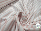 MAILLE COTON LOURDE RAYURES BLANC ET ROSE SAUMON - My Little Coupon - tissu - coudre
