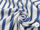 MAILLE COTON LOURDE RAYURES BLEU CUMULUS ET NEIGE - My Little Coupon - tissu - coudre