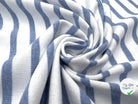 MAILLE COTON LOURDE RAYURES BLEU DENIM ET NEIGE - My Little Coupon - tissu - coudre