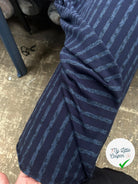 MAILLE COTON LOURDE RAYURES BLEU SUR BLEU - My Little Coupon - tissu - coudre