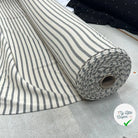 MAILLE COTON LOURDE RAYURES GRIS FOND ÉCRU GRIS - My Little Coupon - tissu - coudre