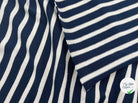 MAILLE COTON LOURDE RAYURES MARINES SUR ECRU - My Little Coupon - tissu - coudre