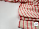 MAILLE COTON LOURDE RAYURES ROSE SIBILÉ FOND BEIGE - My Little Coupon - tissu - coudre