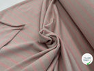 MAILLE COTON LOURDE RAYURES ROSES FOND GRIS - My Little Coupon - tissu - coudre