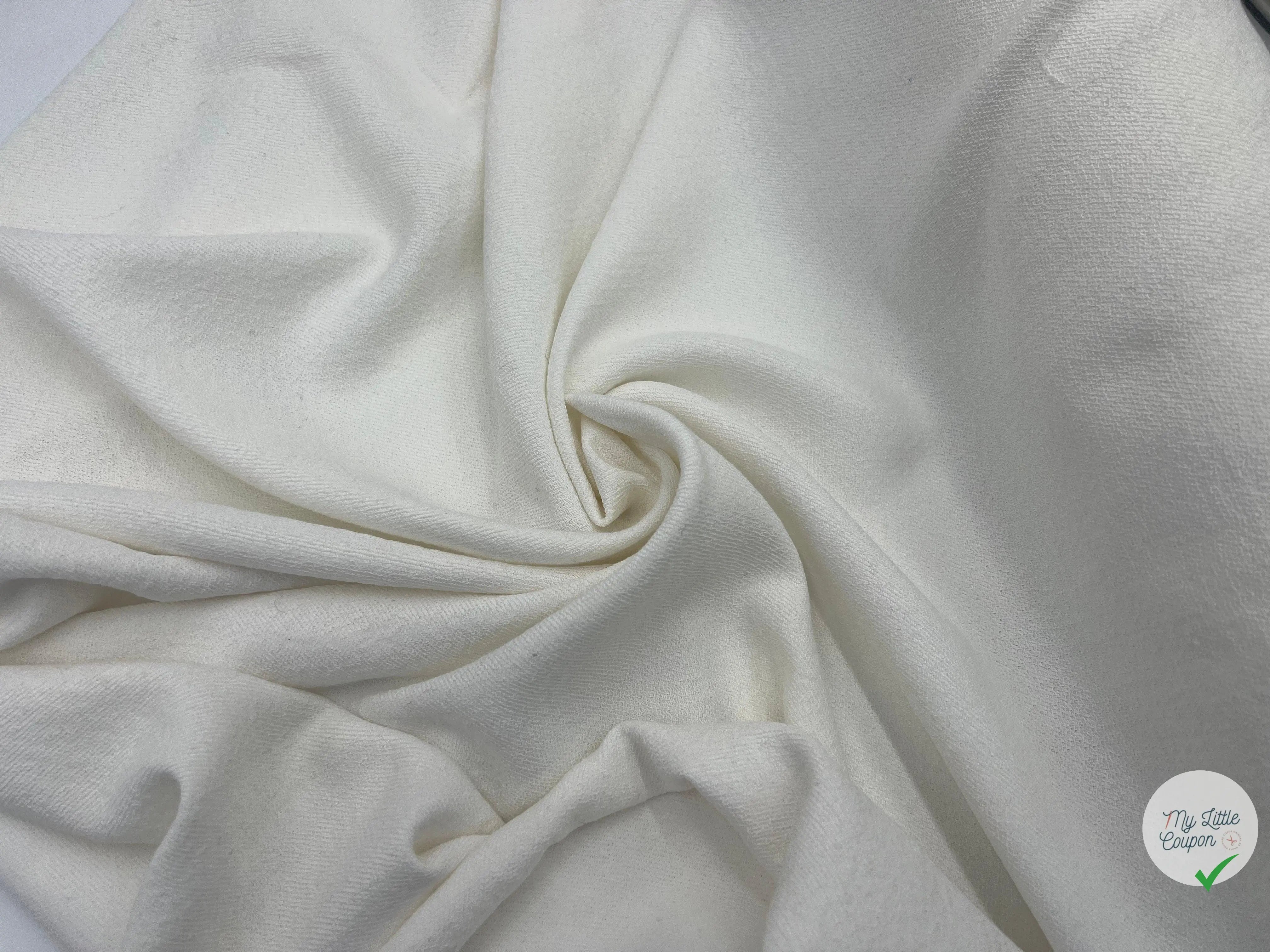MAILLE DE COTON BLANC STRETCH MOUTONNÉE - My Little Coupon - tissu - coudre