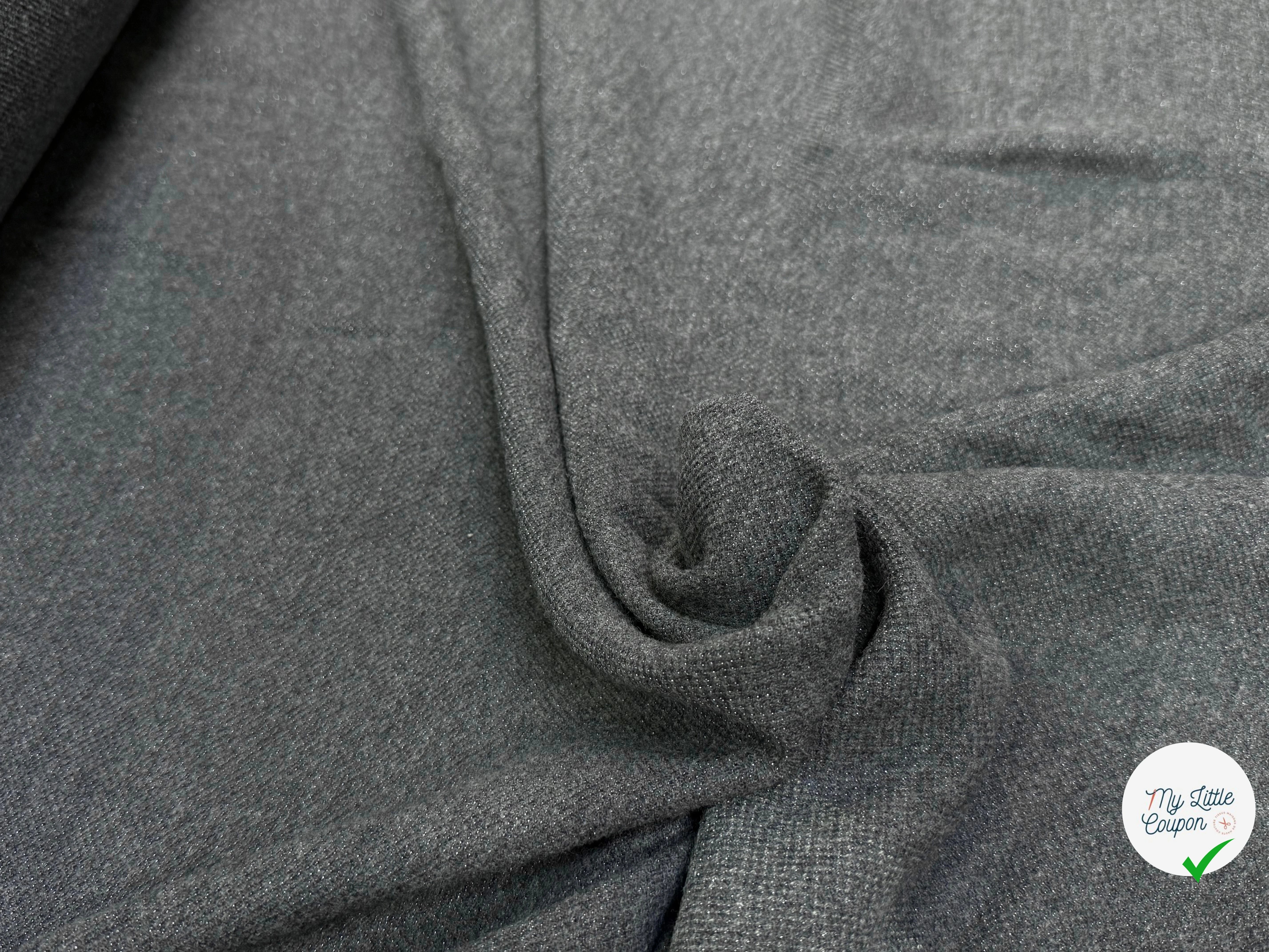 MAILLE DE LAINE TRICOTÉE LÉGÈREMENT STRETCH GRIS - My Little Coupon