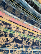 MAILLE DEVORÉE DE FLEURS RAYÉE FOND ROSE BLEU - My Little Coupon