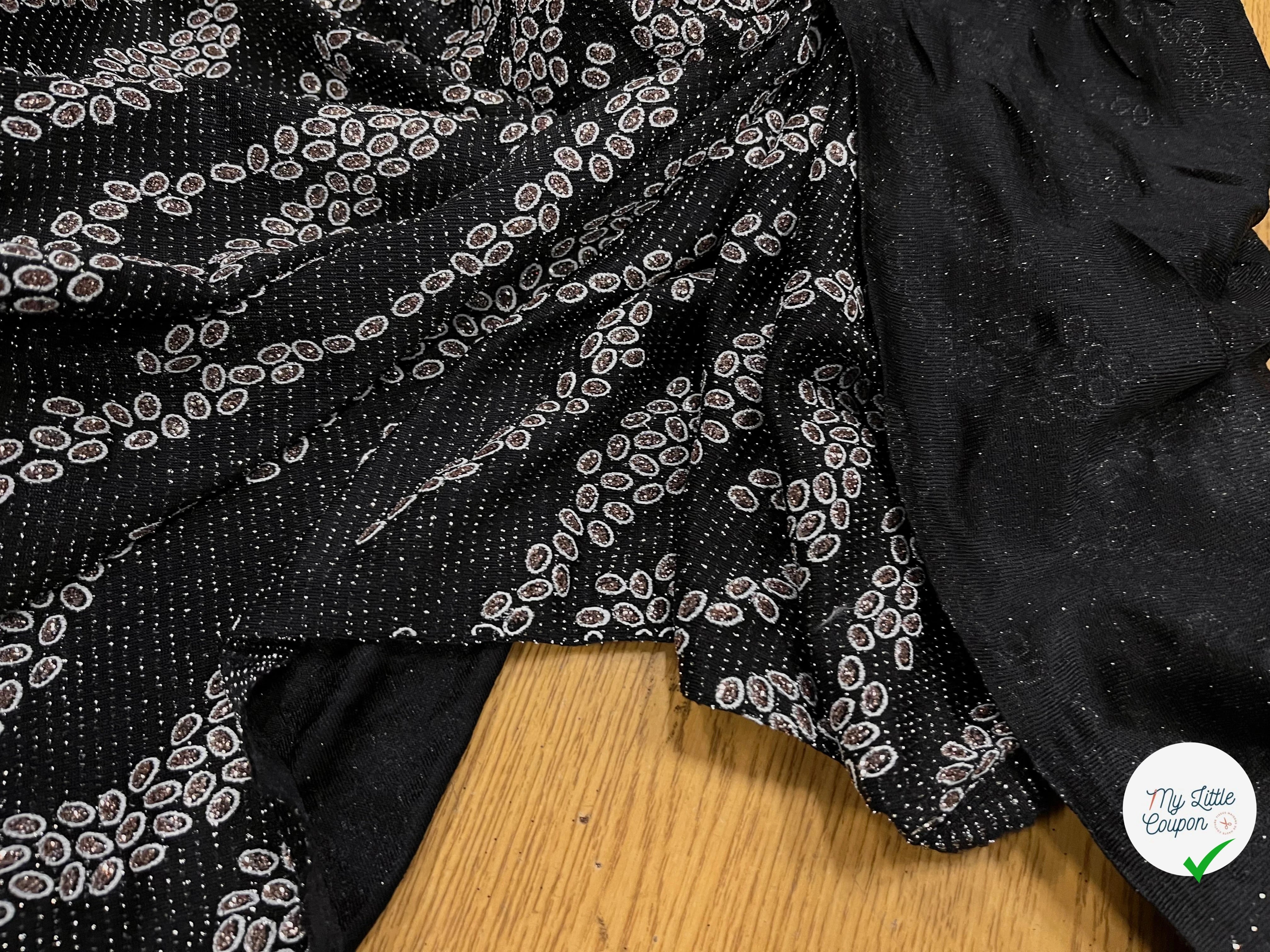 MAILLE DIAMANT ESPRIT FESTIF ARGENT FOND NOIR - My Little Coupon