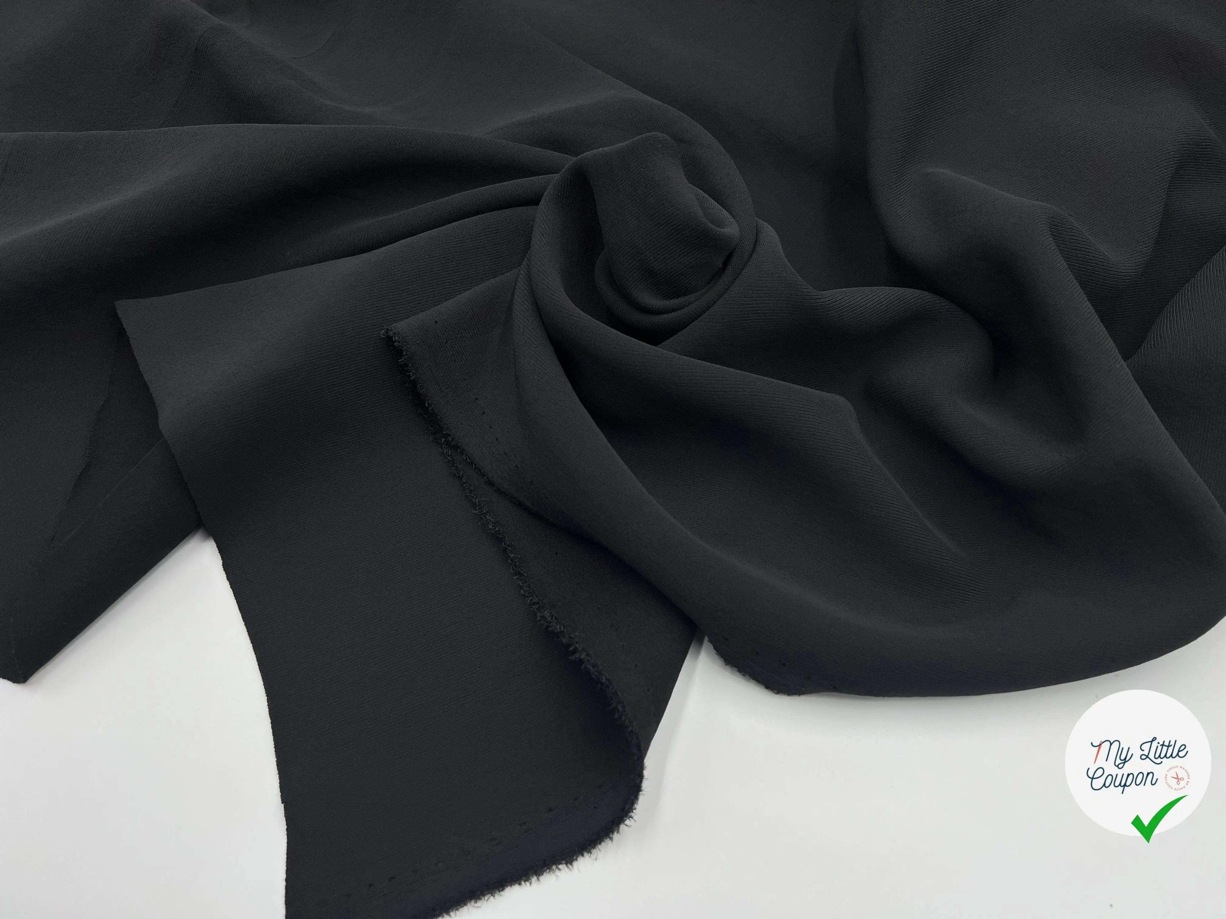 MAILLE DOUBLE ÉTOFFE STRETCH NOIRE - coupon de tissu de 3 mètres - My Little Coupon - tissu - coudre