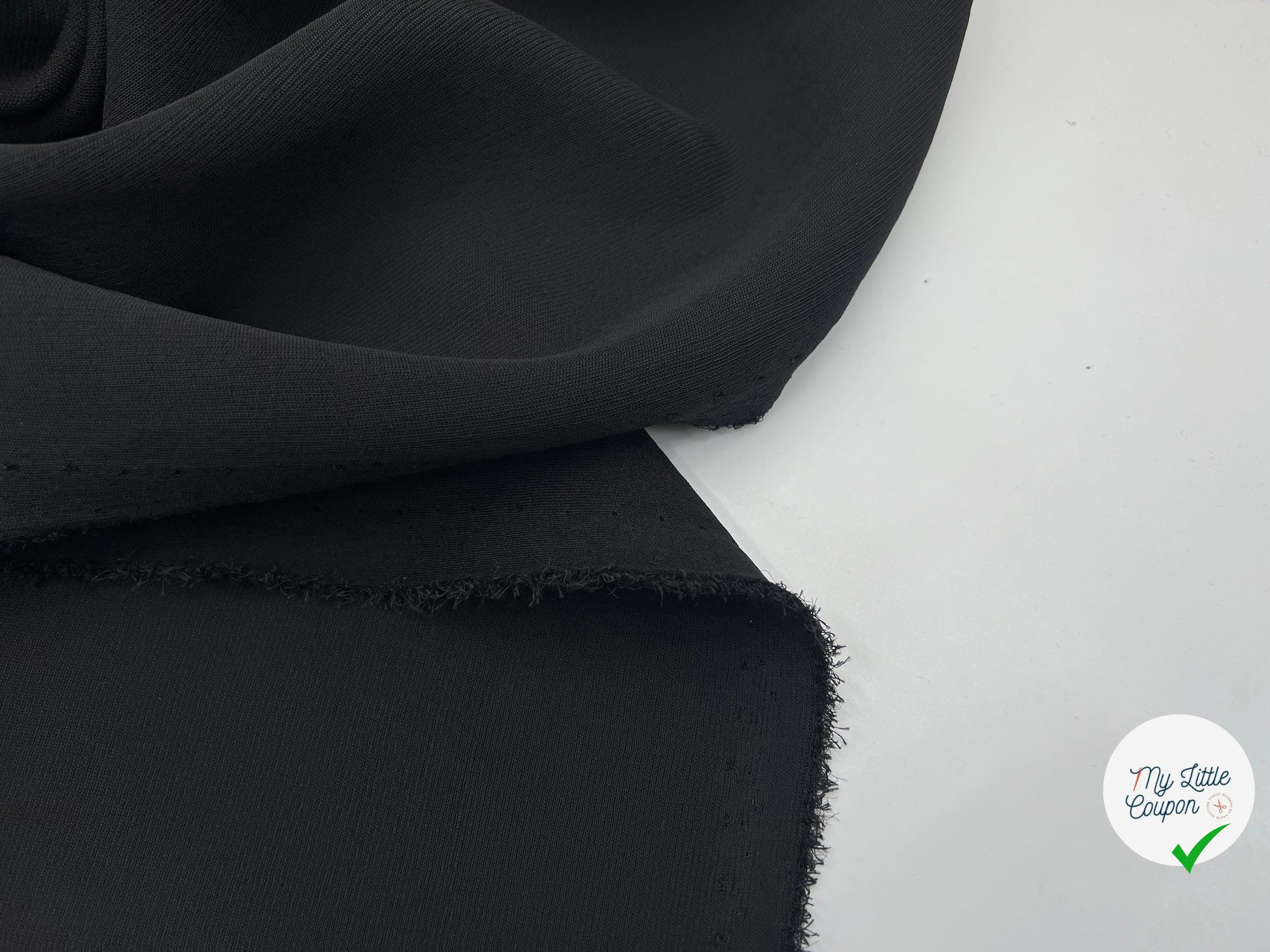 MAILLE DOUBLE ÉTOFFE STRETCH NOIRE - coupon de tissu de 3 mètres - My Little Coupon - tissu - coudre